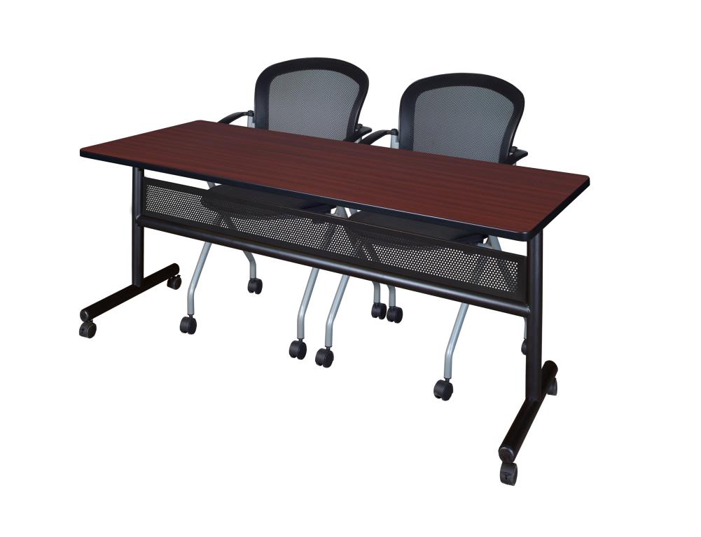 Regency MKFTM7224MH23BK Training Brown 4-Person Training Table (72-in W x 29-in H)