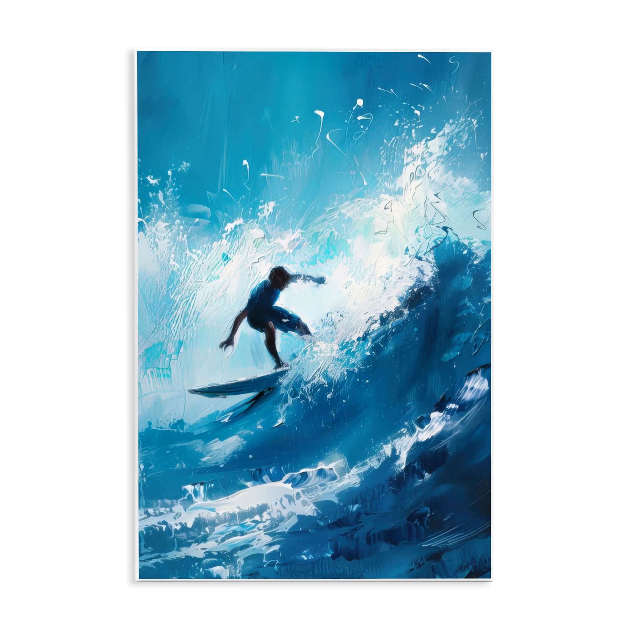 Stupell Industries BT-719-WD-10X15 Surfer and  Splashing Wave Wall Plaque design by LSR Design Studio