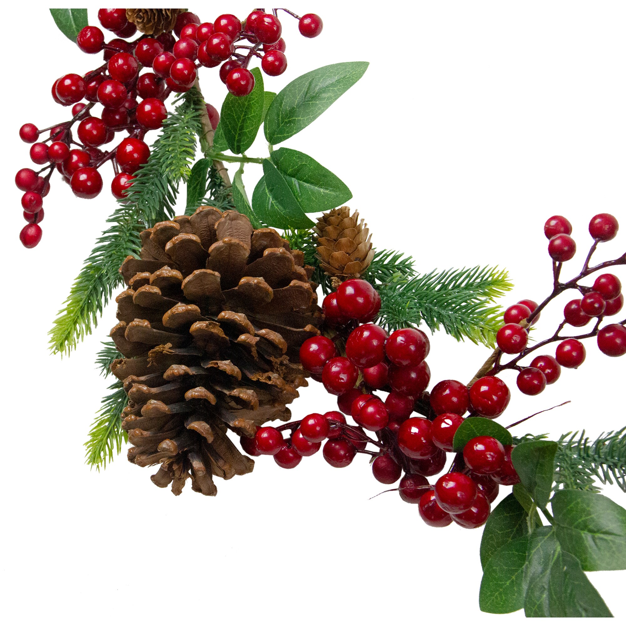 5' Artificial Red Berries and Pine Cones Christmas Garland