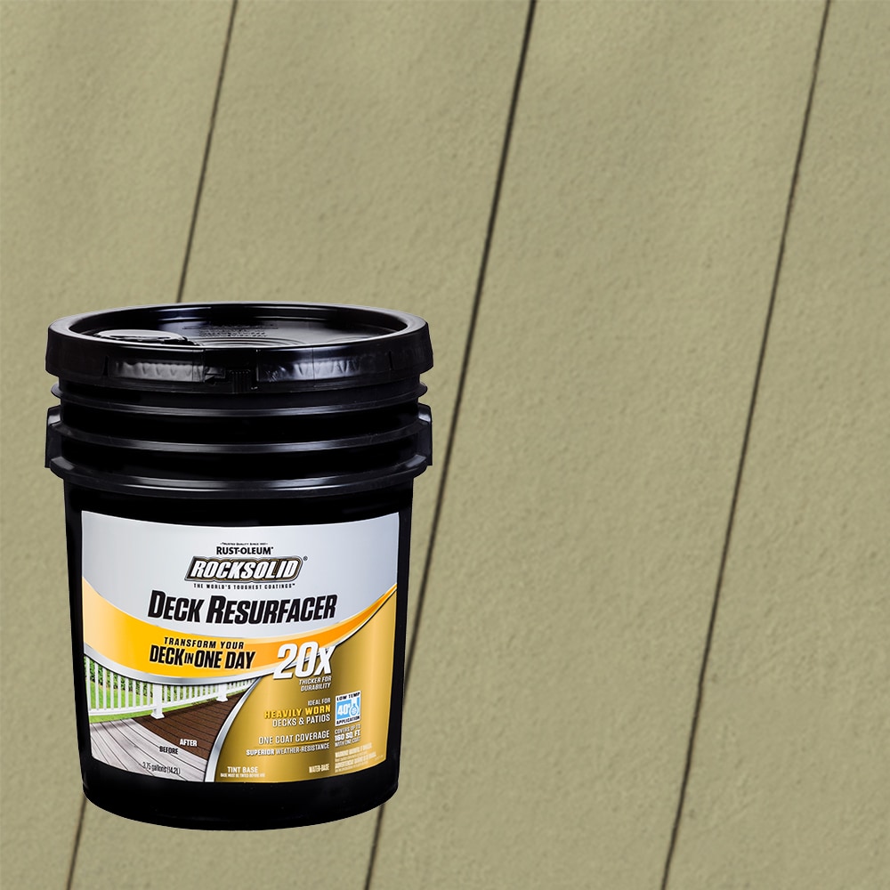 Rust-Oleum 319593T RockSolid 20X Deck Resurfacer Pre-Tinted Putty Solid Exterior Wood Stain and Sealer in One ( 4-gallon )