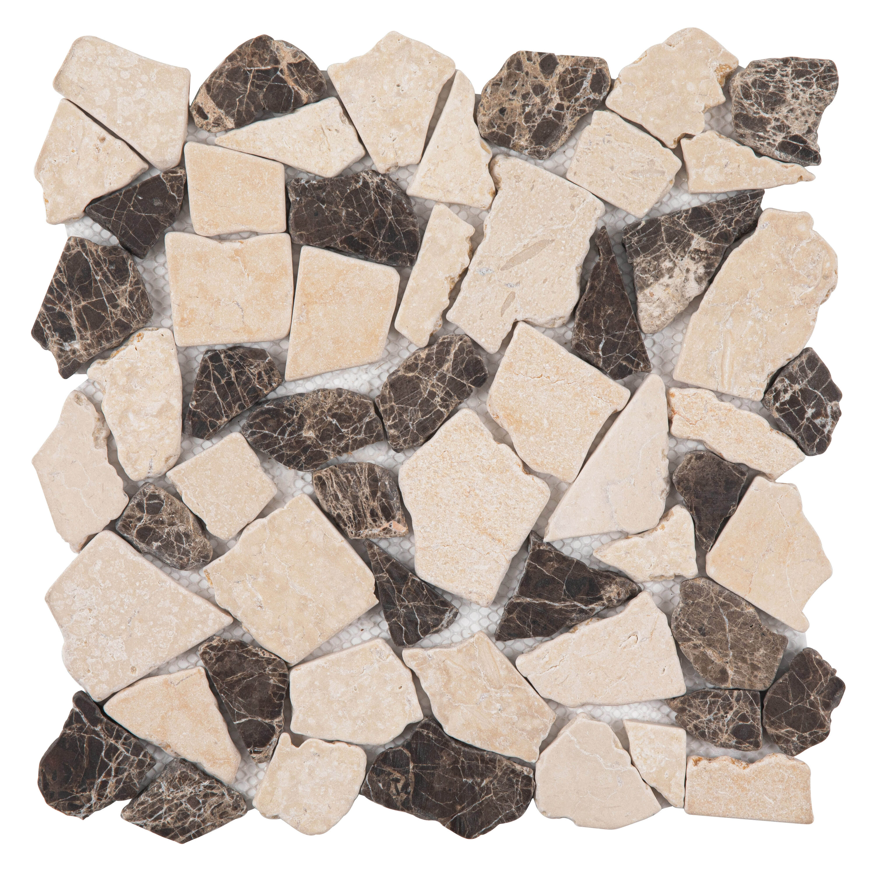 Giorbello G7021 Beige 12-in x 12-in Tumbled Natural Stone Marble Look Floor Tile (5-sq. ft/ Carton)