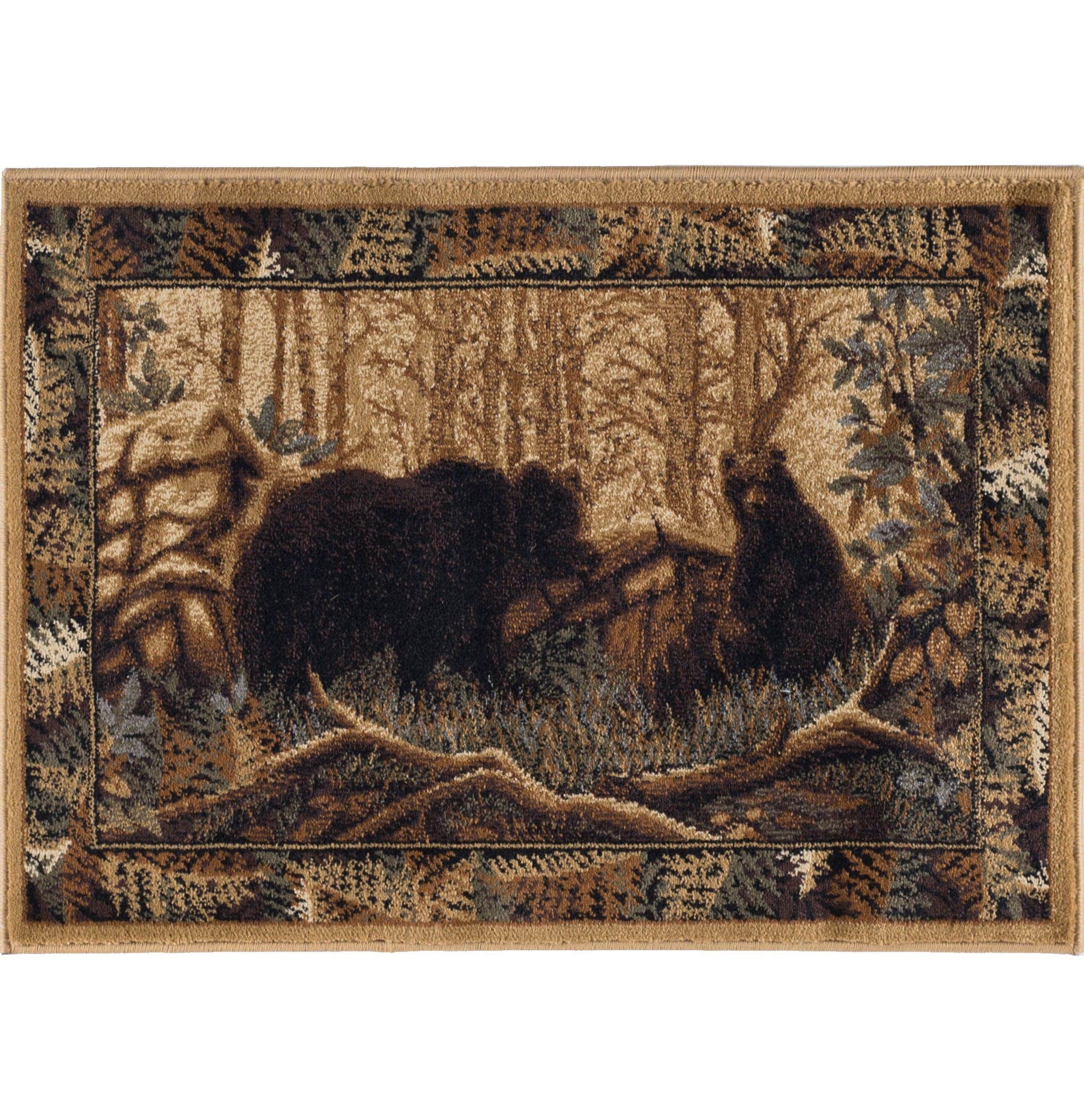 Nature's Haven Black Spot 2'x3' Synthetic Reversible Rug