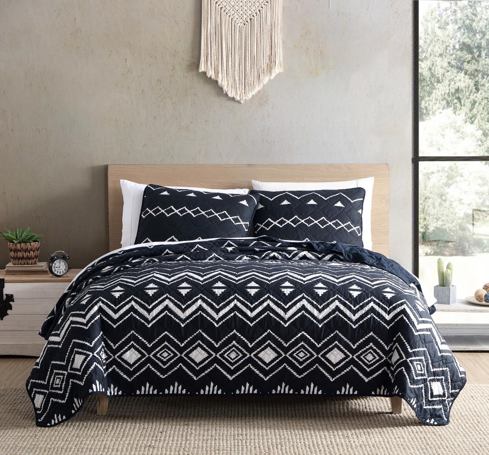 Details about   Chezmoi Collection Gladstone 3-Piece Geometric Ivory Navy Patchwork Printed Pre 