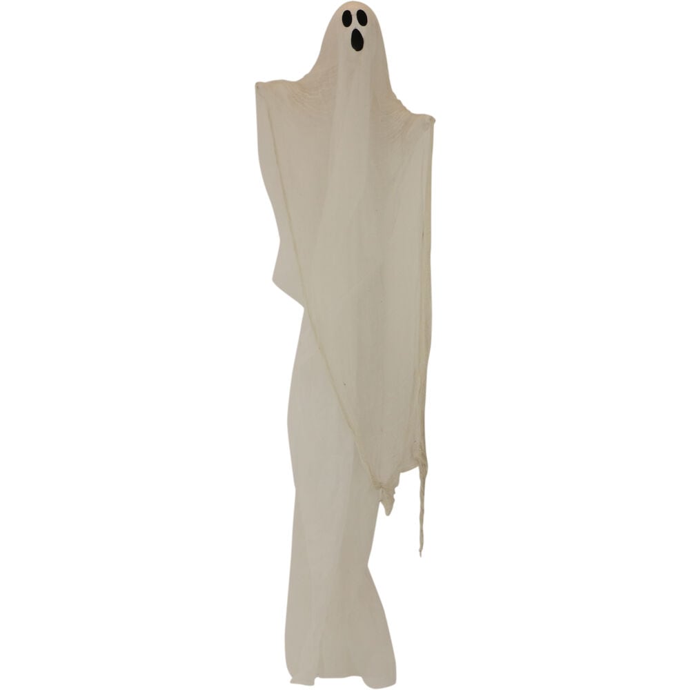 Ghost 7 ft. Hanging Ghost Halloween Prop | White Layered Fabric | Dark ...