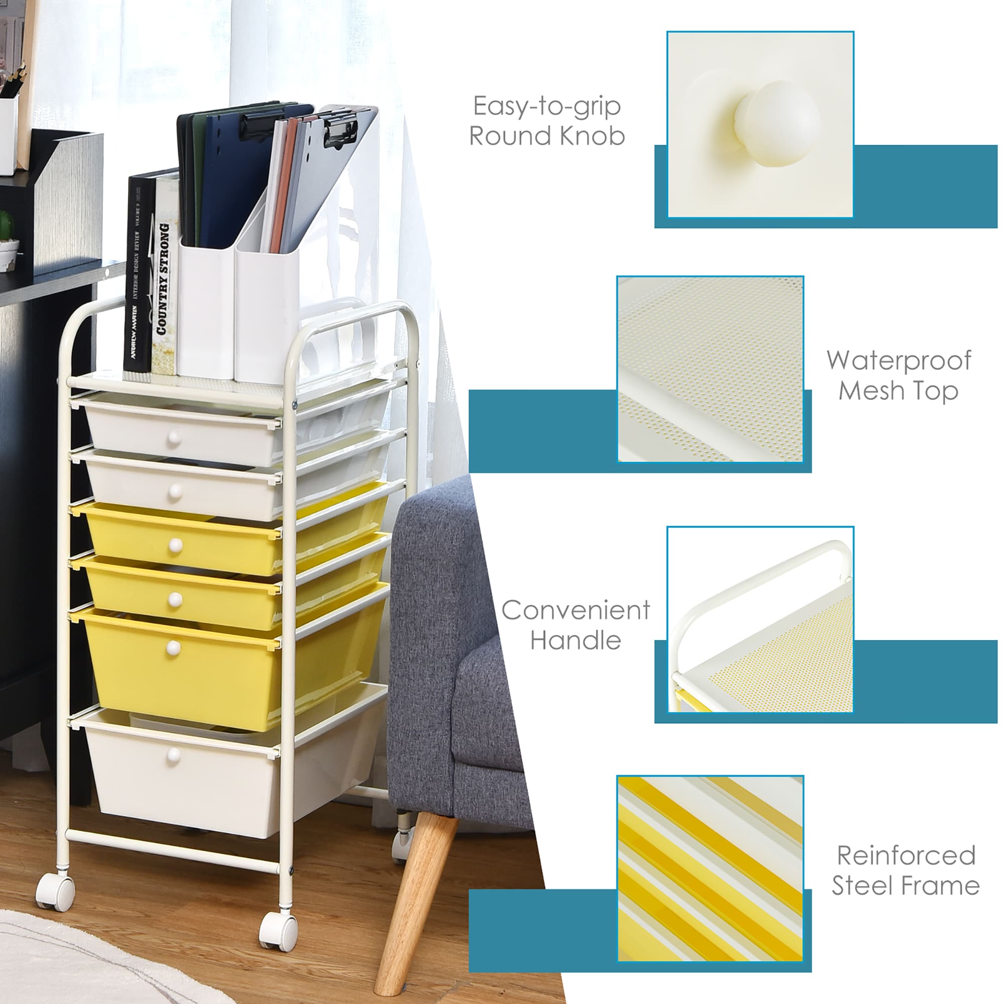 Costway CSHY006333 Storage-Drawers - View #5