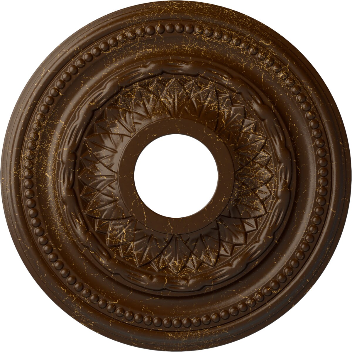 Ekena Millwork CM15GARBC Galway 15.75-in W x 15.75-in L Painted Root Beer Crackle Polyurethane Whole Ceiling Medallion