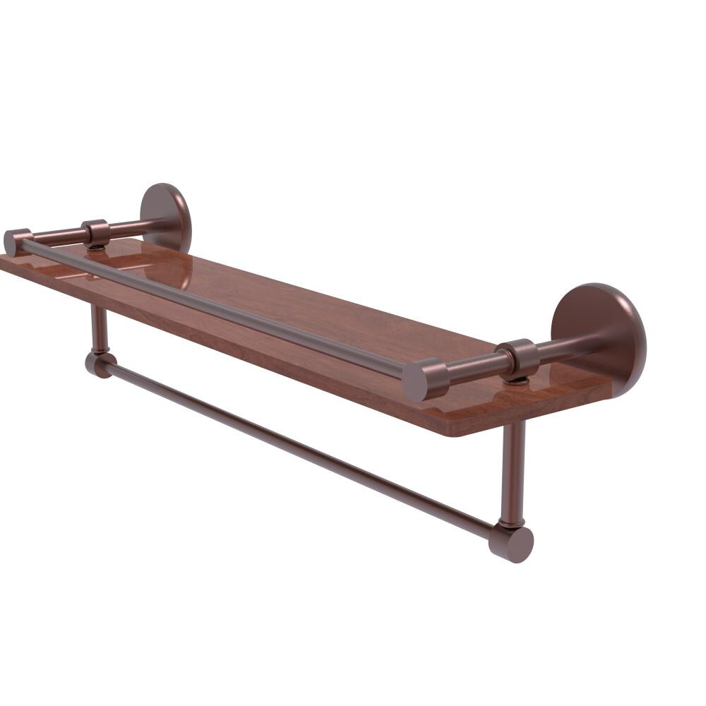 Allied Brass P1000-1TB22-GL-IW-CA Prestige Skyline Antique Copper Wall mount Bathroom Shelf ( 22-in x 5-in x 5-in )