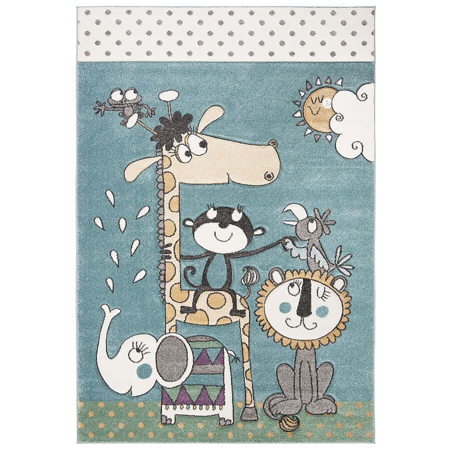Safavieh Carousel Kids Giraffe 4 x 6 Ivory/Blue Indoor Kids Area Rug Safavieh Carousel Kids Giraffe 4 x 6 Ivory/Blue Indoor Kids Area Rug