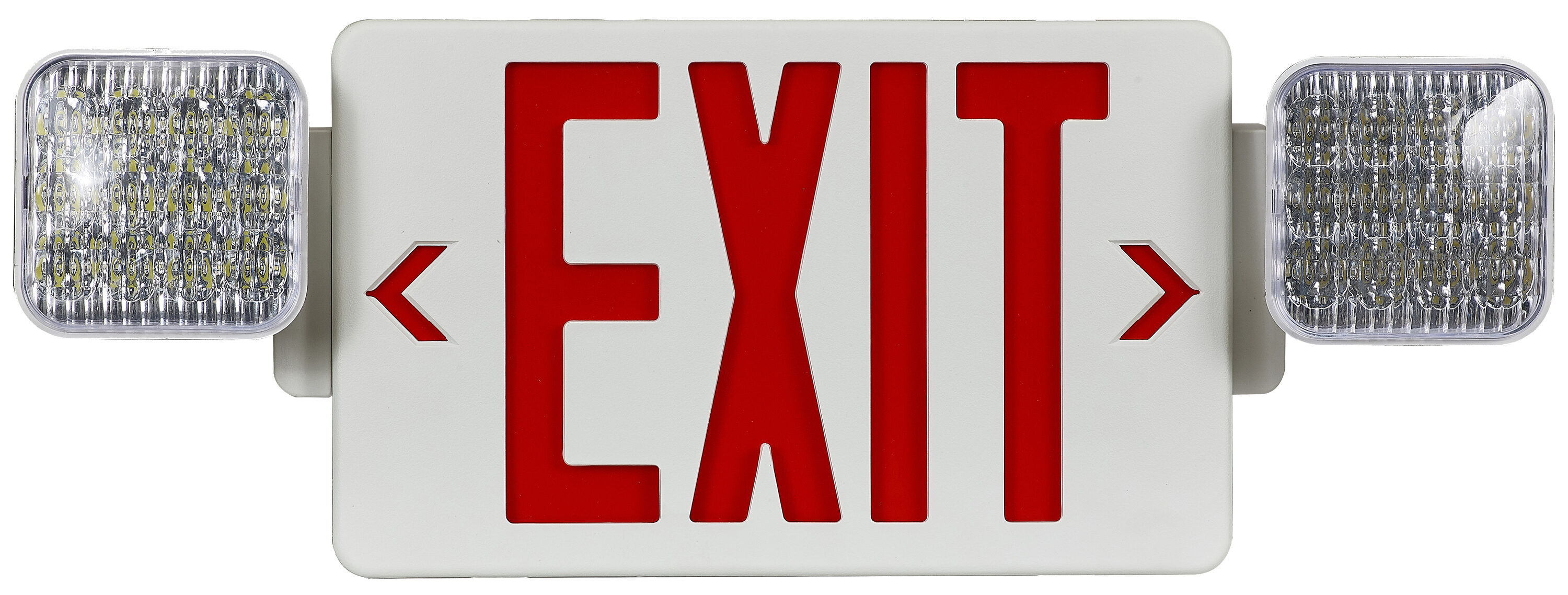 LED One LOC-EXIT-2WRLW-SCOM Exit Light 2-Watt 120-277-Volt LED Red Hardwired Exit Light with Red Lights