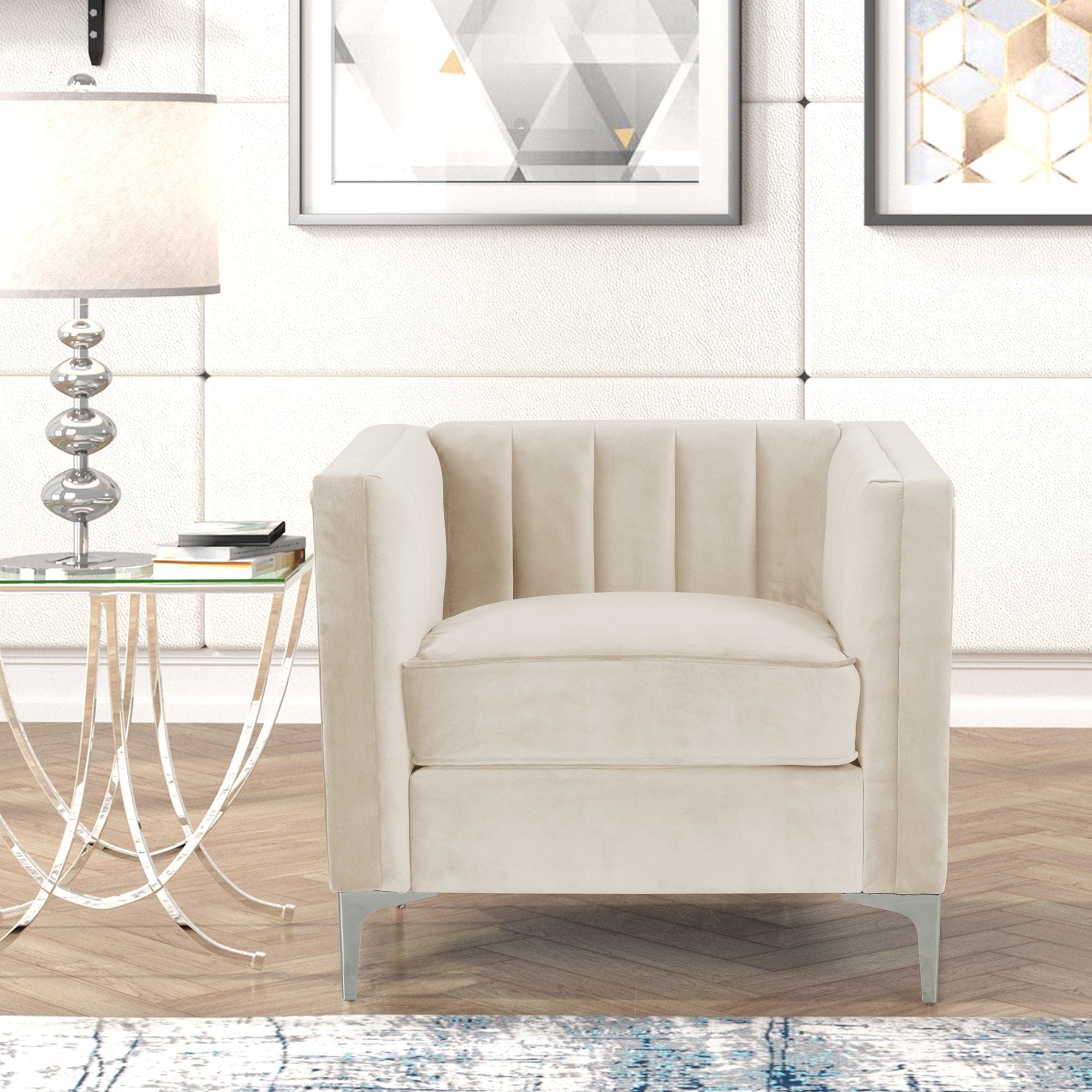 FARATI 8602-BEIGE-1 Modern BEIGE Accent Chair