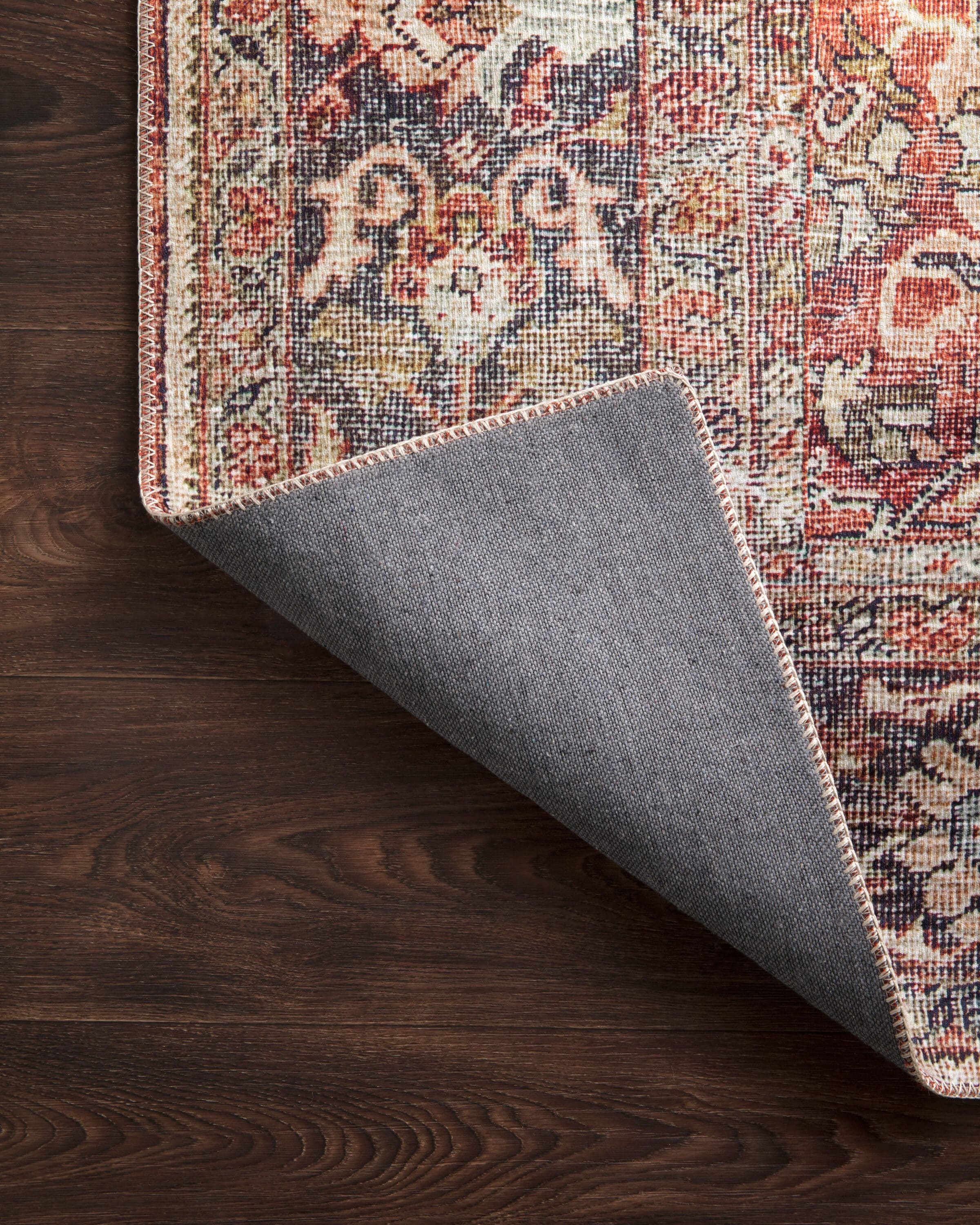 Layla Red and Marine Distressed Bohemian Runner Rug