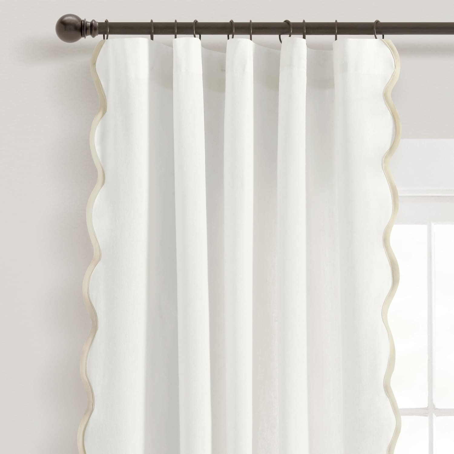 Lush Decor 21T013796 84-Inches Neutral Rod pocket Curtain panel pair