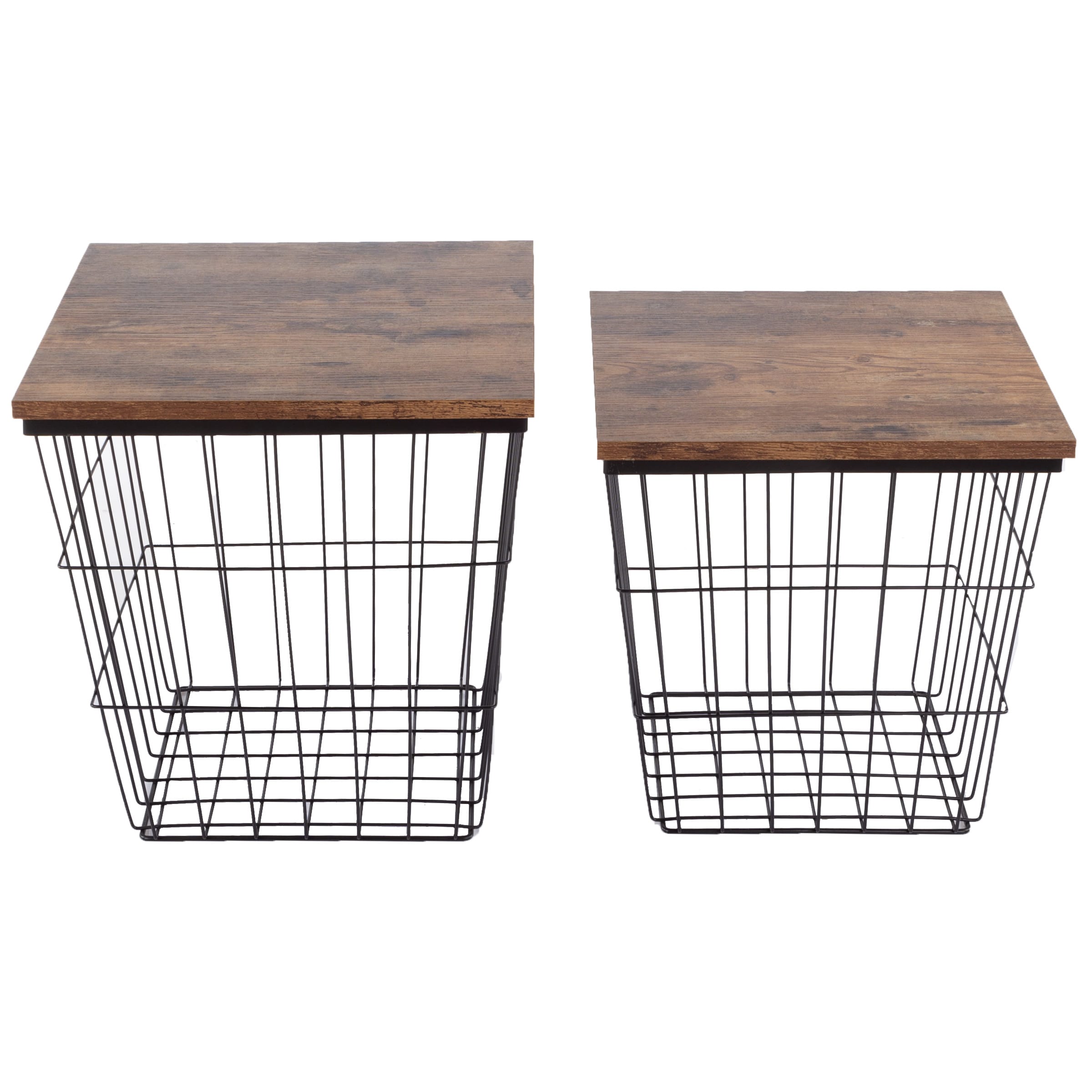 Lavish Home 80-ENDTBL-2-2SQ-BN End-Tables - View #2