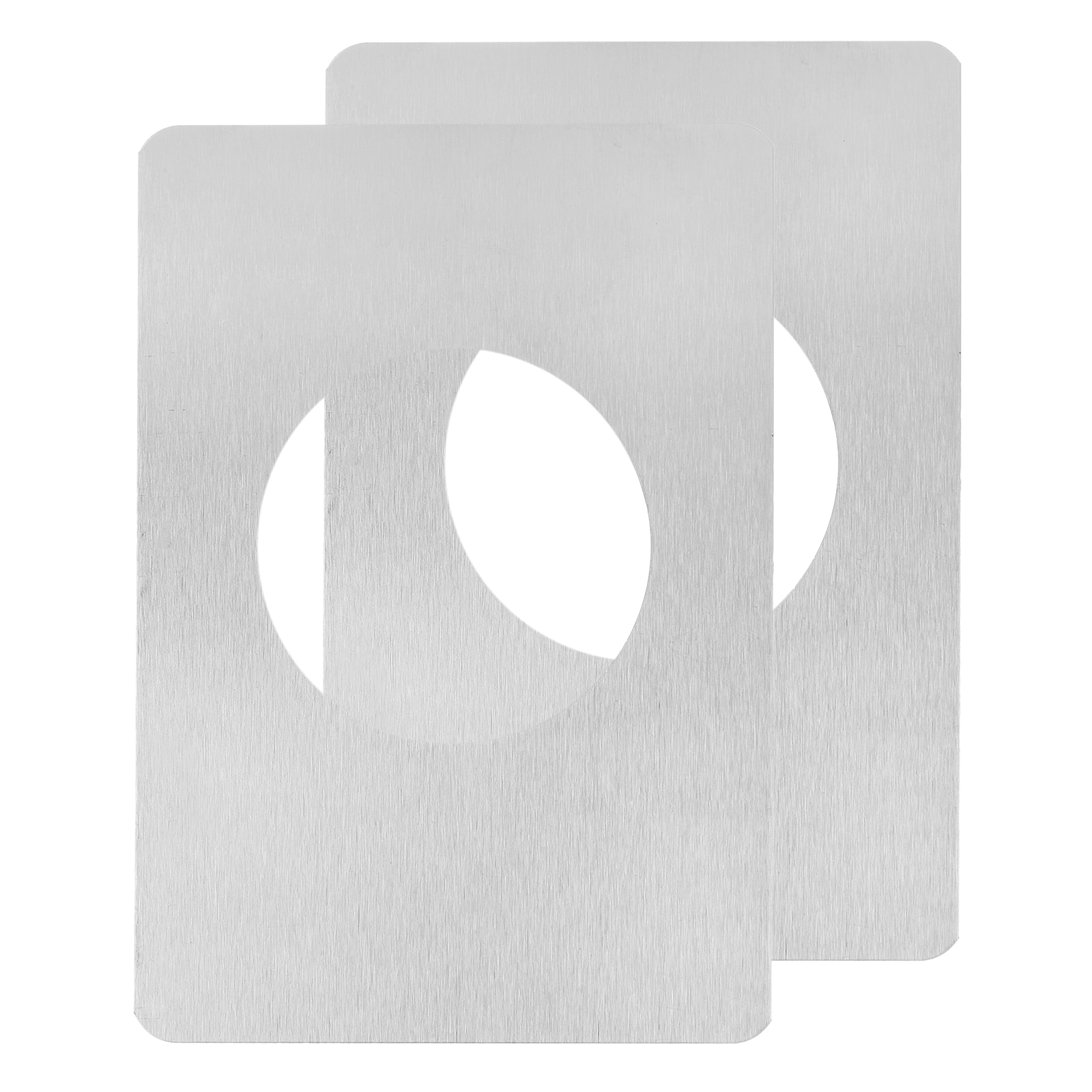 Unique Bargains 1 Set 130x90mm / 5.12inch x3.54inch Door Knob Reinforcement Plate Stainless Steel Door Hole Cover Lock Repair Plate for Door Knob Fixing Backing Silver