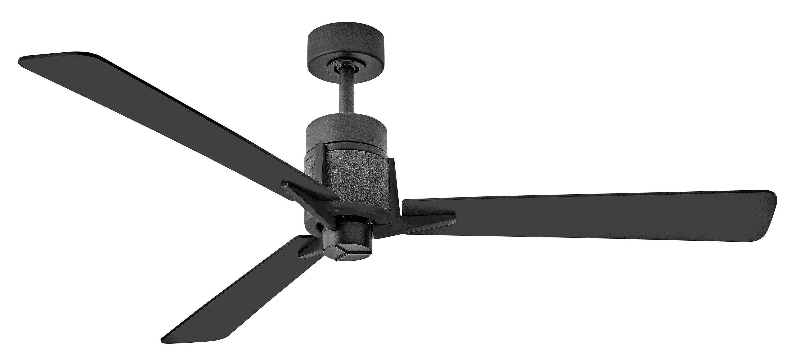 Hinkley 906256FMB-LDD Atticus 56-in Integrated LED Outdoor Smart Matte Black with Matte Black Blades Ceiling Fan With Light - Remote Included ( 3 -Blade )