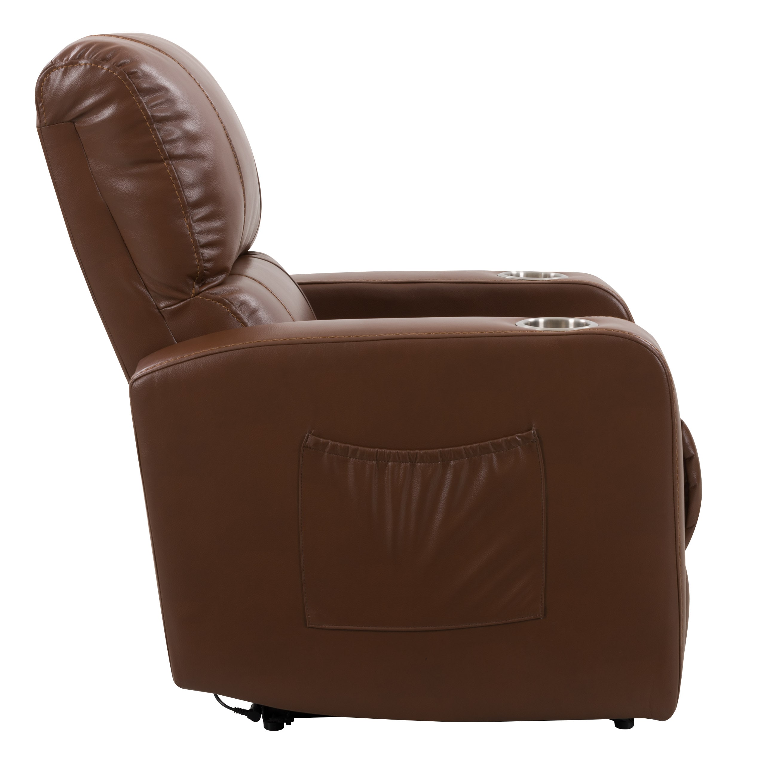 CorLiving Tucson Brown Leather Upholstered Powered Reclining Recliner