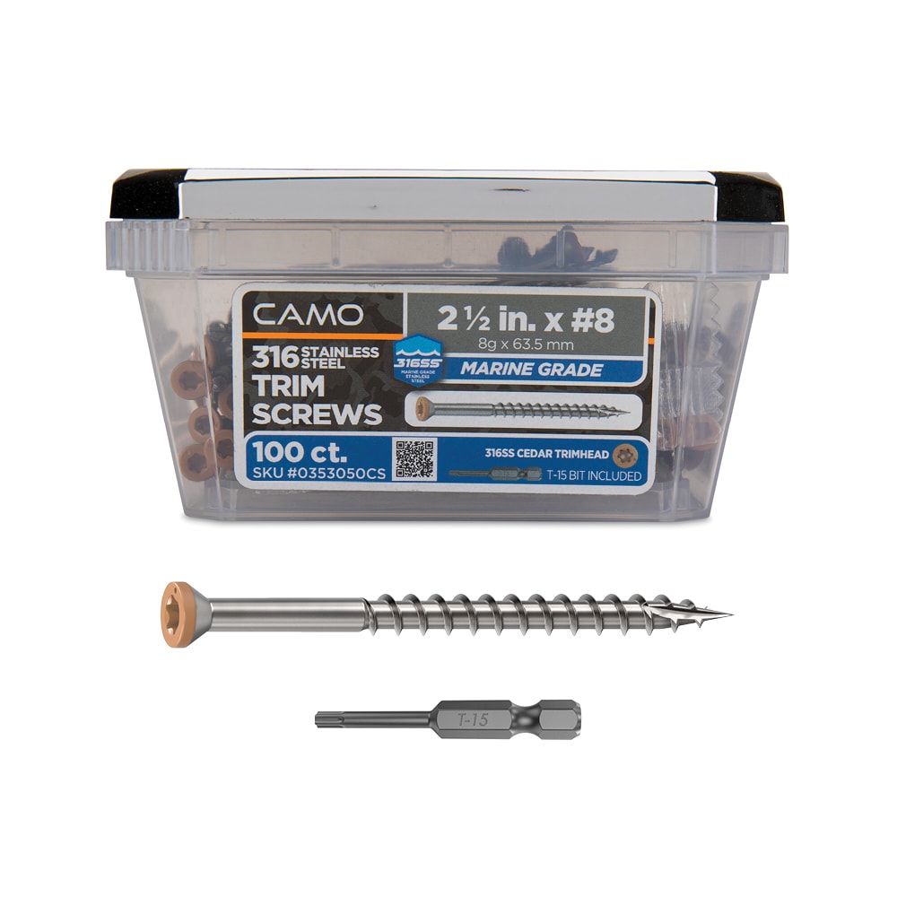 CAMO 0353050CS #8 x 2-1/2-in Wood to wood Deck Screws ( 100 -Per Box )