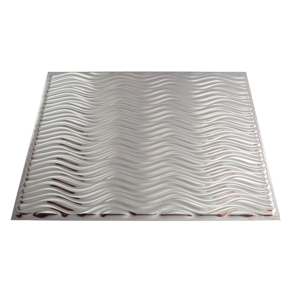 Fasade G76-08 24-in x 24-in Current Horizontal Brushed Aluminum PVC Surface-mount Ceiling Tile (1-Pack, 4-sq ft / Case)