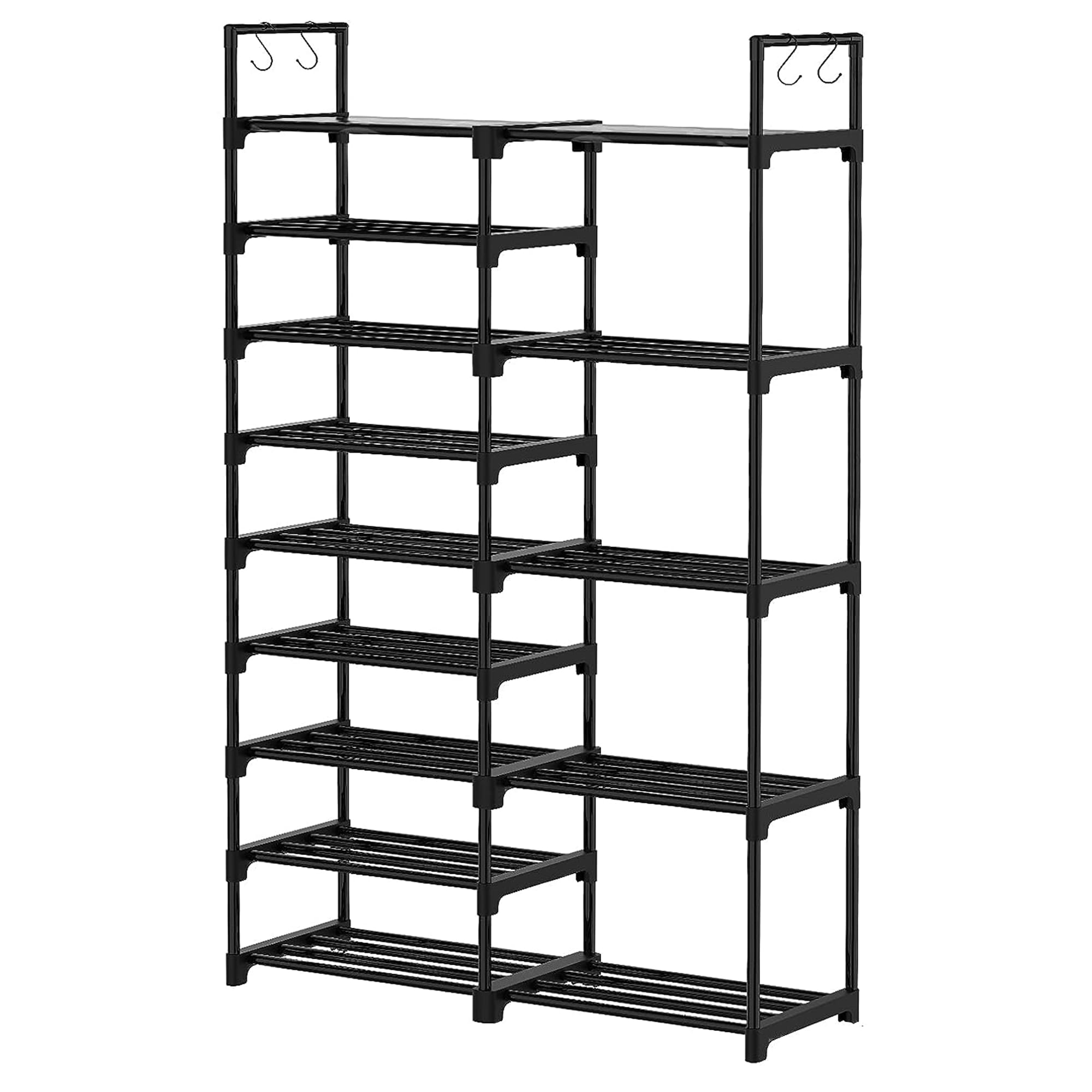 WOWLIVE 319738 9 -Tier Black Steel Utility shelving unit ( 11.75-in W x 33.75-in D x 62.25-in H )