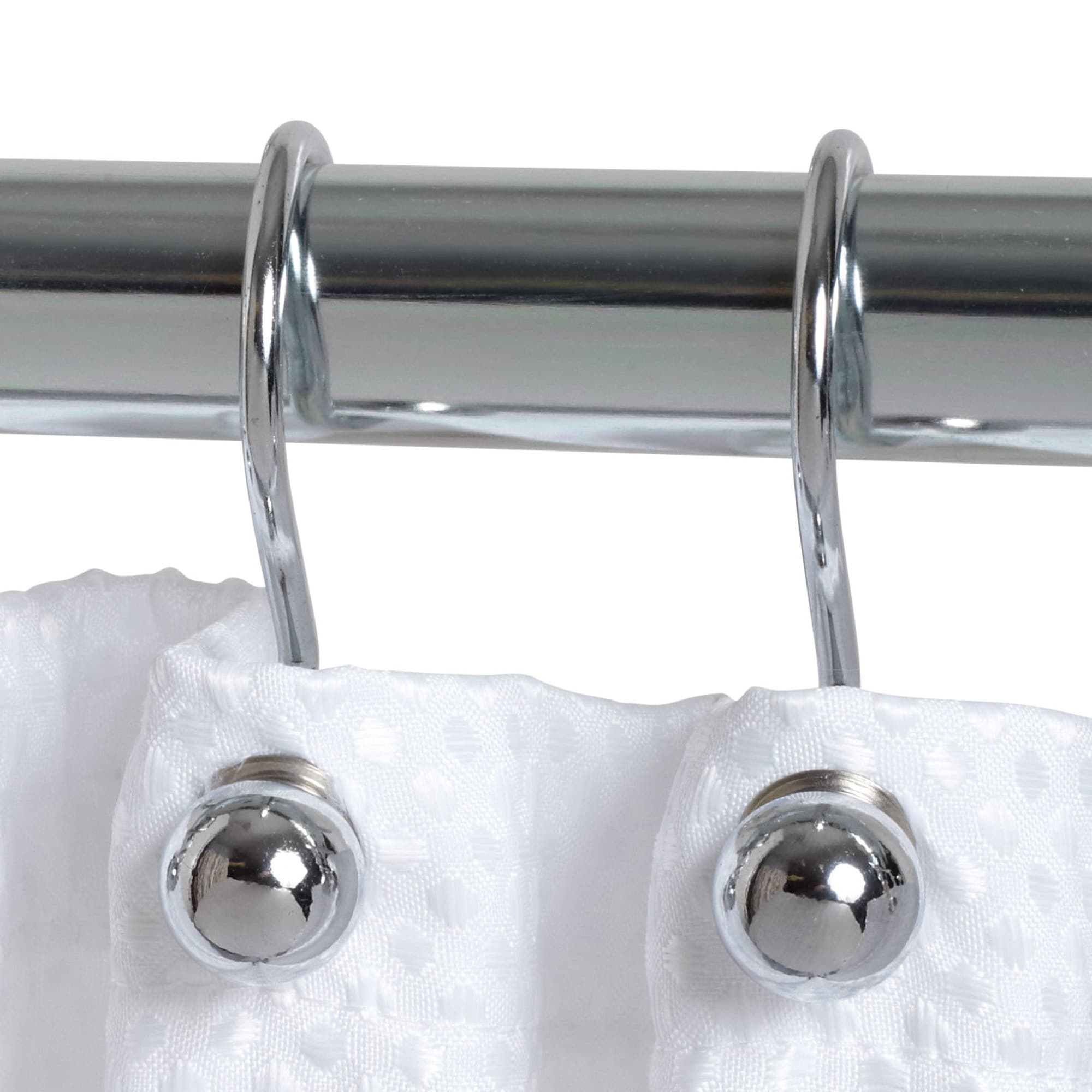 Zenith 12-Pack Chrome Single Shower Curtain Hooks in the Shower Rings ...