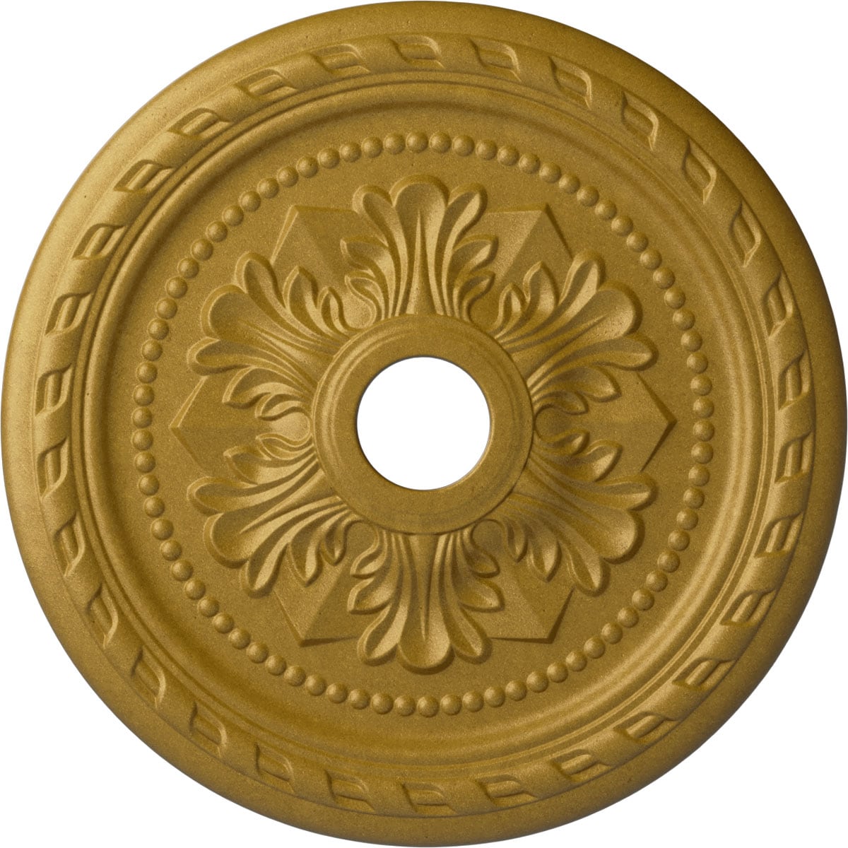 Ekena Millwork CM23PMPGS Palmetto 23.625-in W x 23.625-in L Painted Pharaohs Gold Polyurethane Whole Ceiling Medallion