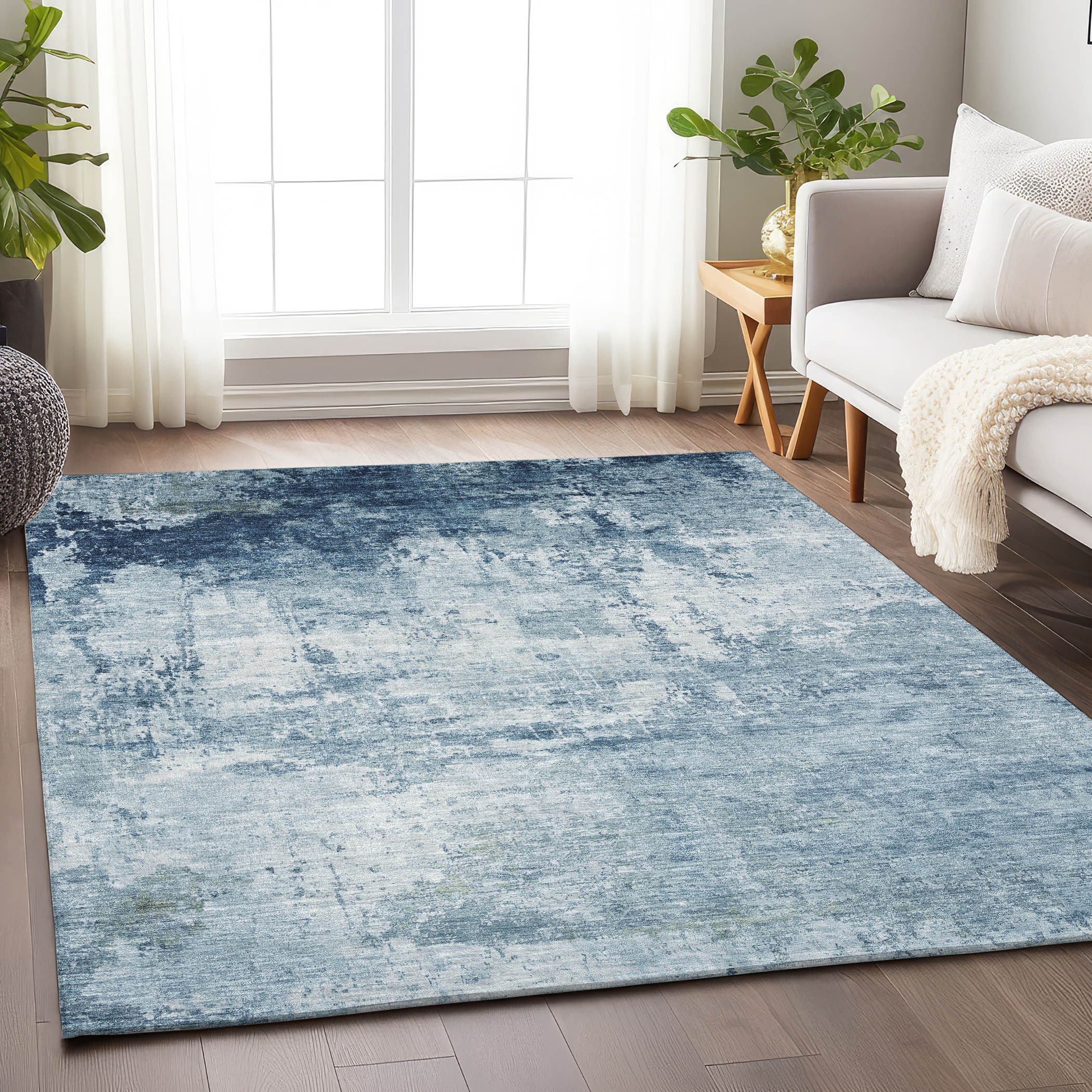 Addison Rugs ACN1766BU30X46 Chantille ACN1766BU 2 x 3 (ft) Loomed Blue Rectangular Indoor/Outdoor Machine washable Pet Friendly Area rug