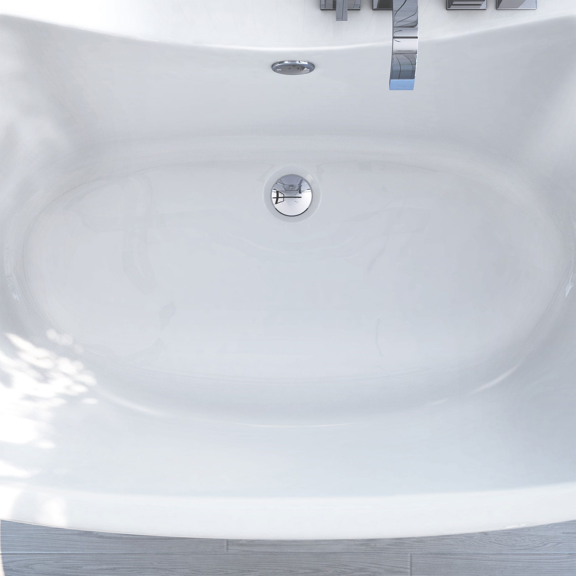 60" White Acrylic Freestanding Soaking Bathtub