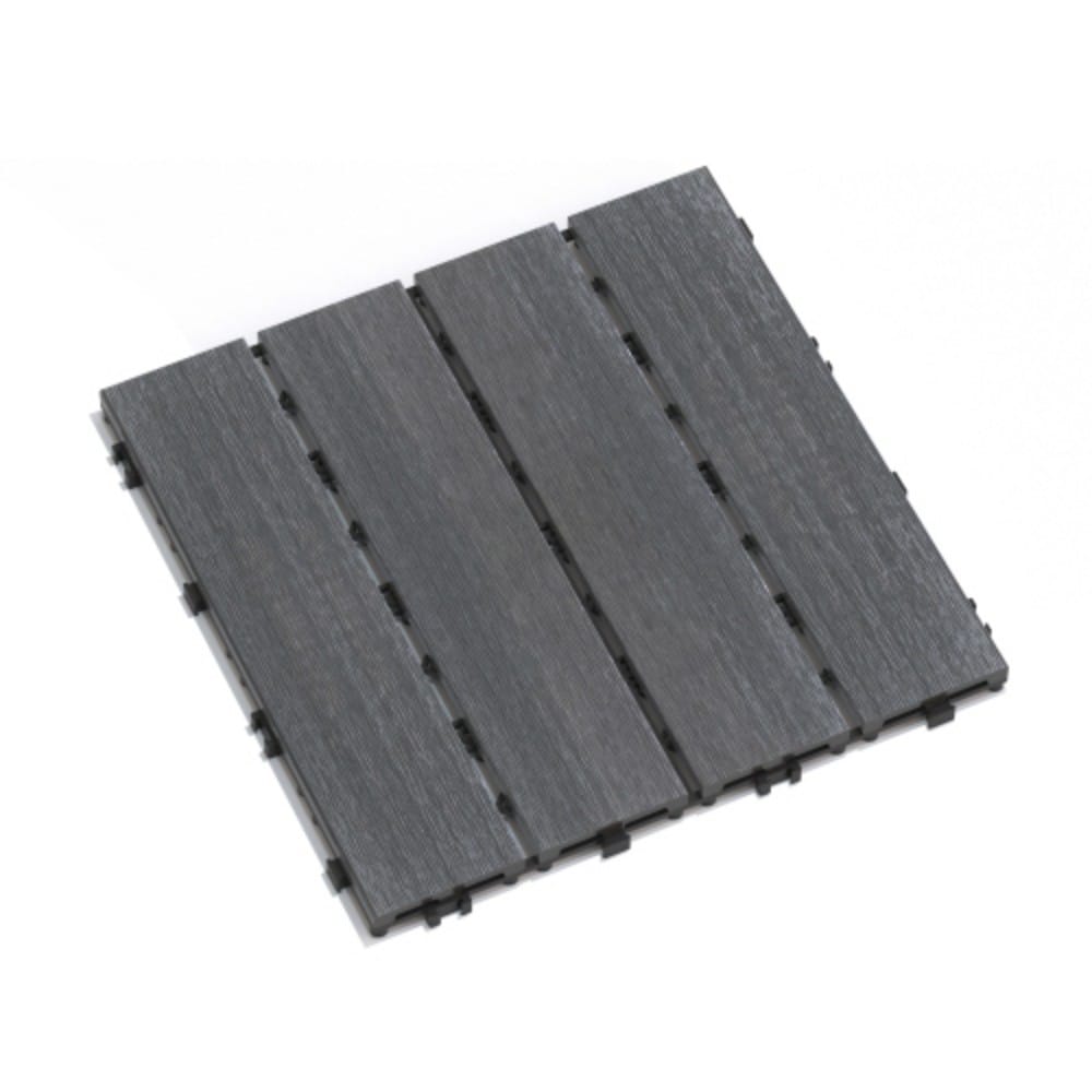 Tatayosi 22 ash 11.8in WPC wood plastic composite interlocking deck tiles water resistant indoor outdoor easy installation