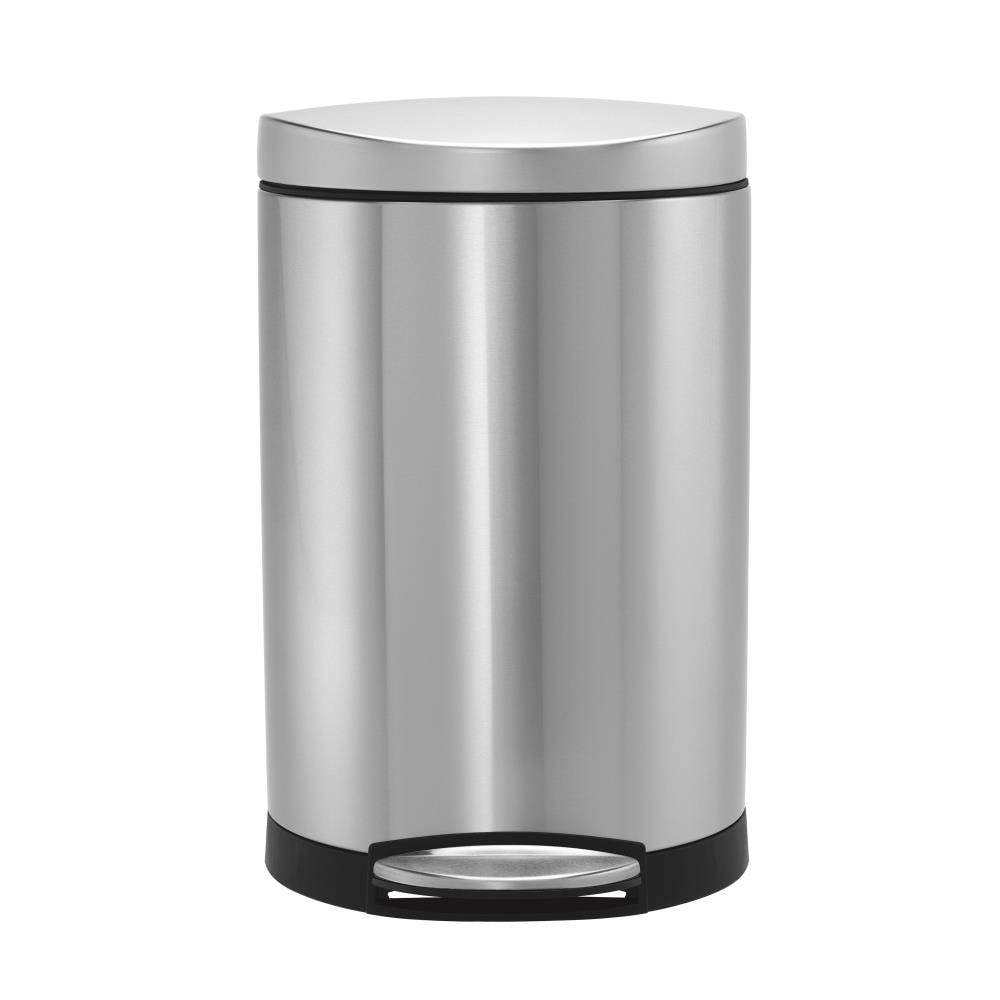 simplehuman 10-Liter Brushed Stainless Steel Steel Trash Can with Lid ...