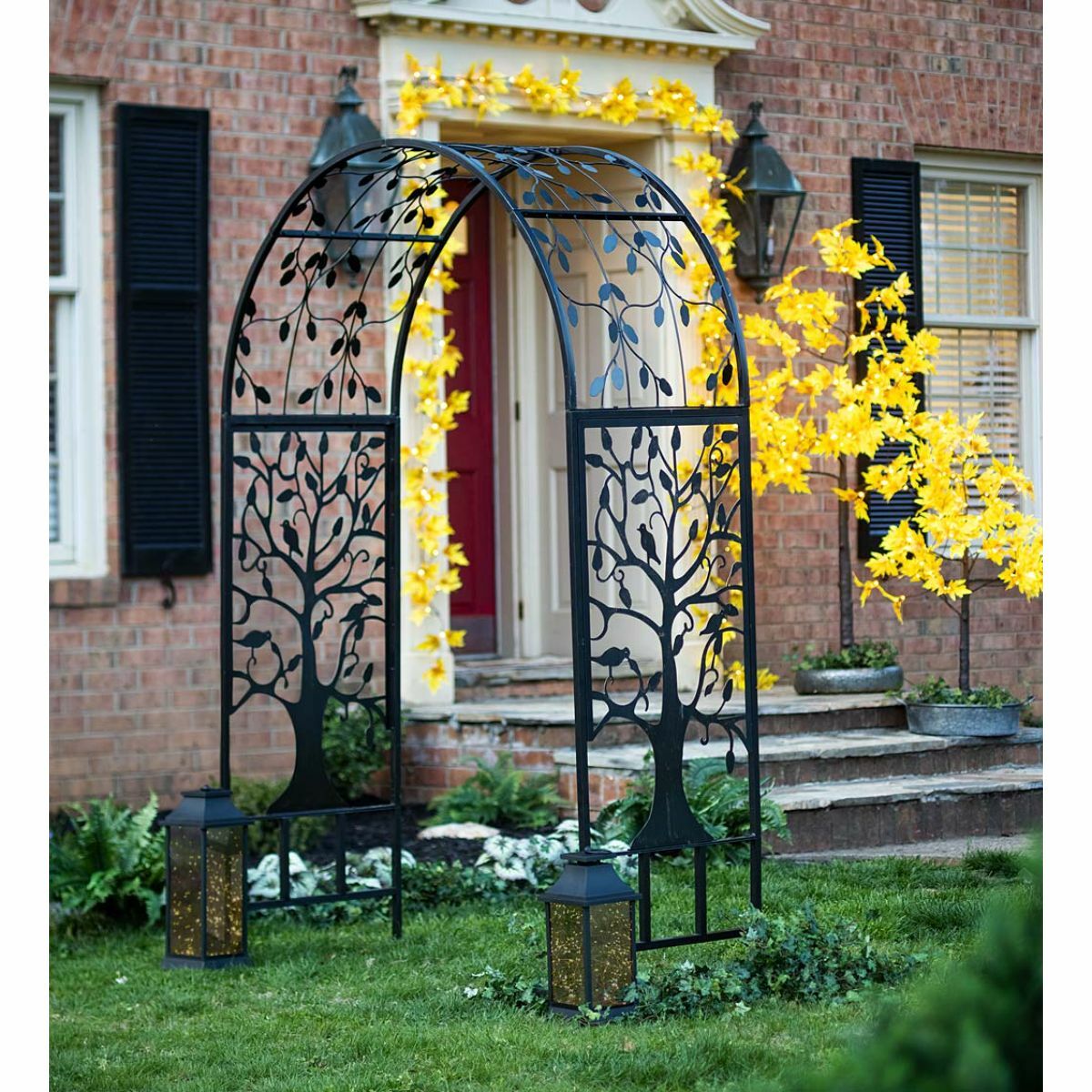 Evergreen 50513 4.4-ft W x 6.9-ft H Arched Bronze Steel Garden Arbor
