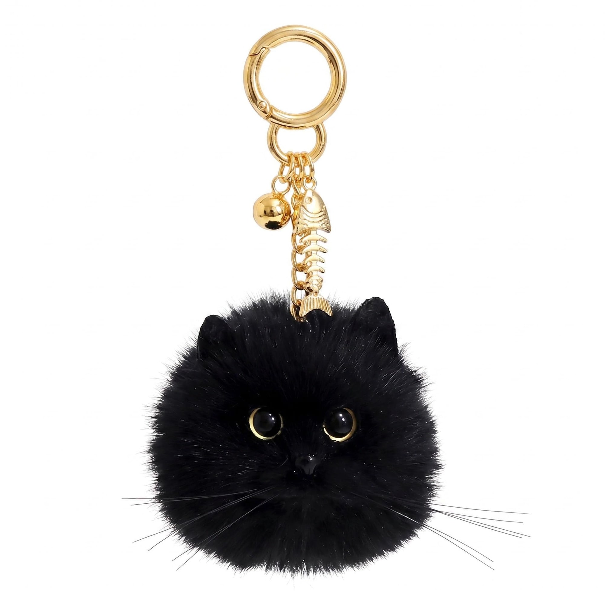 Ahfiwaso  Cute Cat Plush Keychain for Women Adorable Cat Key Chain Accessory Black durable home and garden accessory designed for everyday use