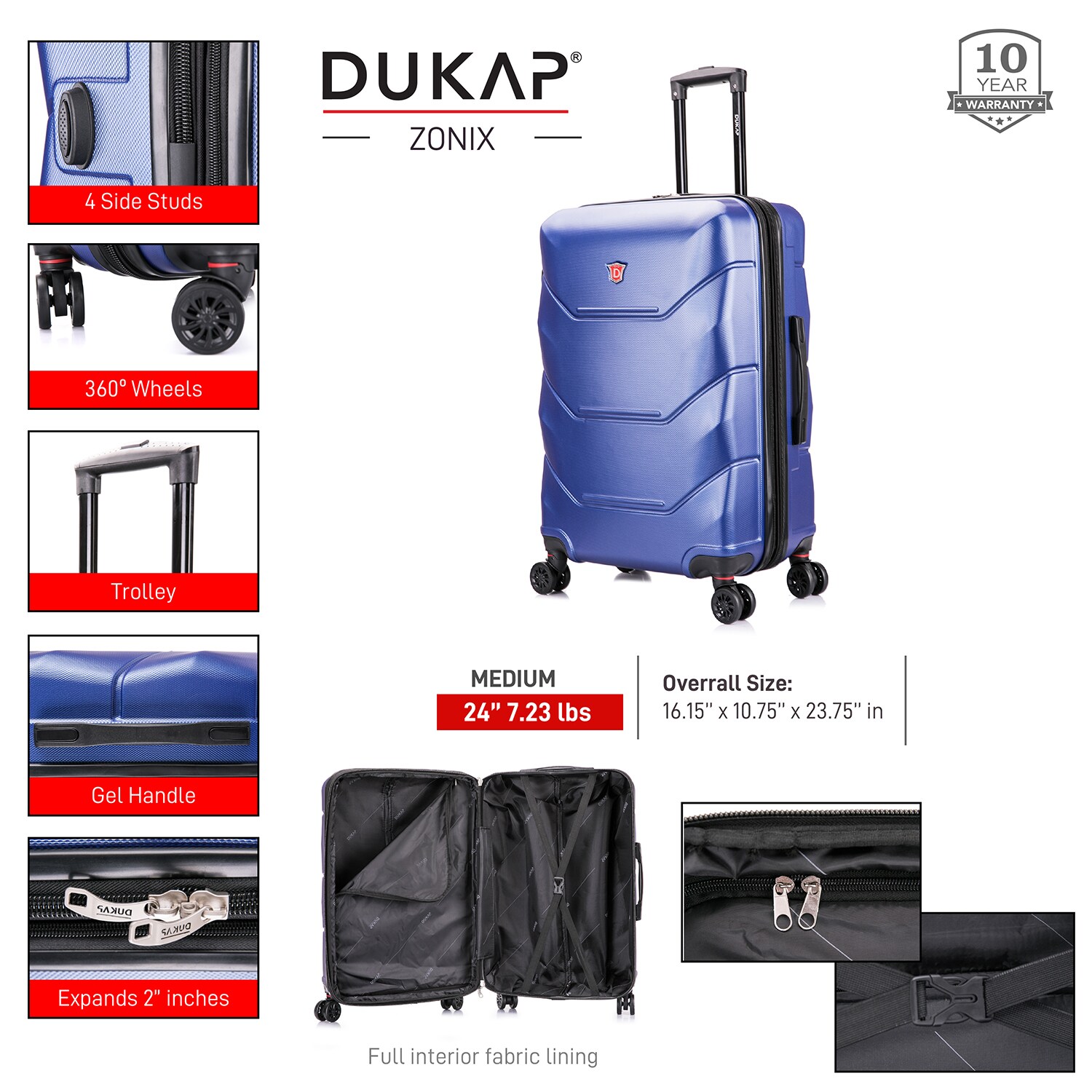 DUKAP DKZON00M-BLU Luggage-And-Luggage-Sets - View #3