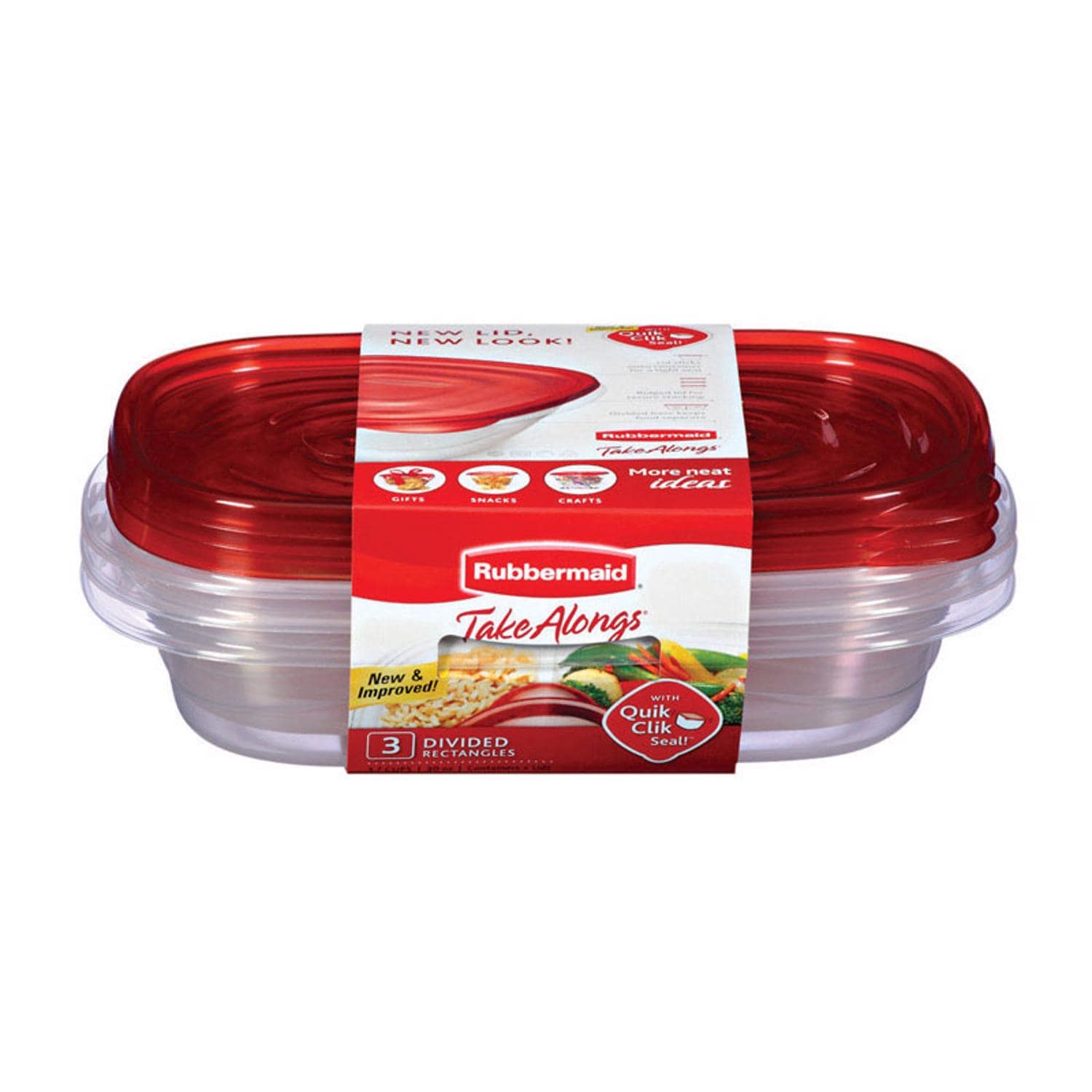 Rubbermaid TakeAlongs 3.7 cups Clear Food Storage Container 3 pk #2184992