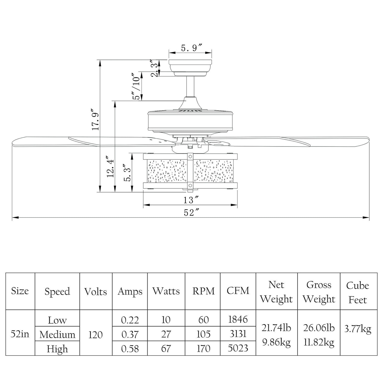 WELLFOR CHY-CF965USBK Ceiling-Fans - View #8