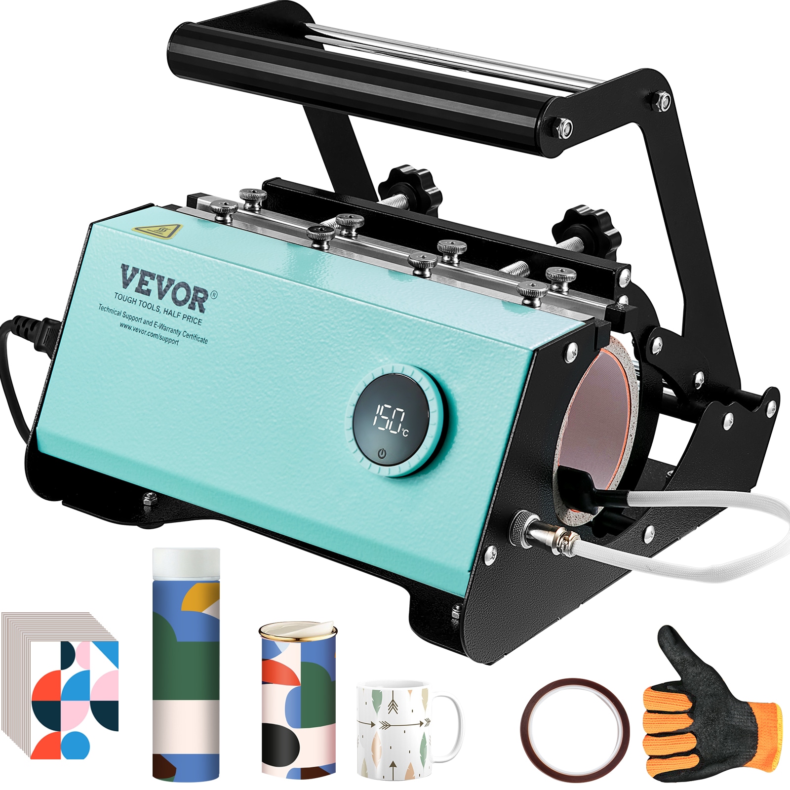 VEVOR SDAYKBJLS600DEWBMV1 11-30oz Cup Heat Press Tumbler Aluminum Cup turner kit