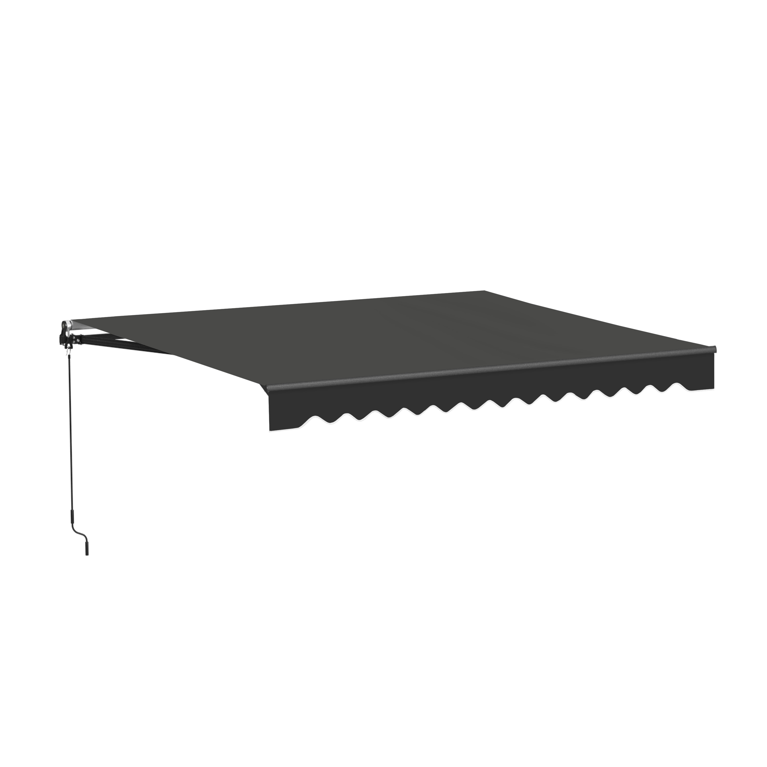 ALEKO AB12X10BK81-LO 144-in Wide x 96-in Projection x 10-in Height Metal Black Solid Manual Retractable Patio Awning