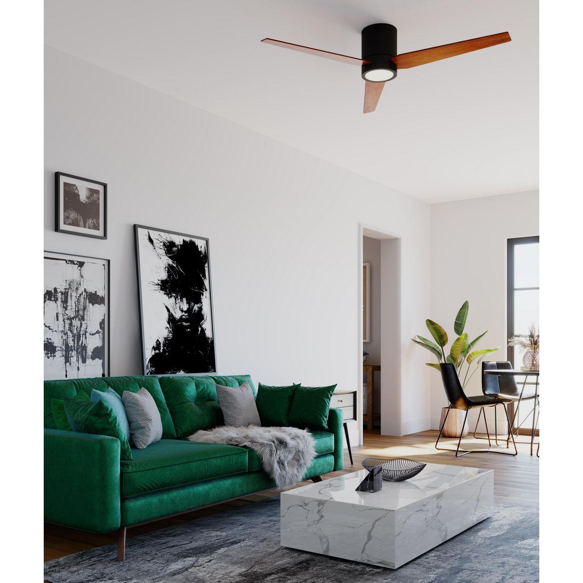 Braden Architectural Bronze 56" Low Profile Ceiling Fan with LED & Remote