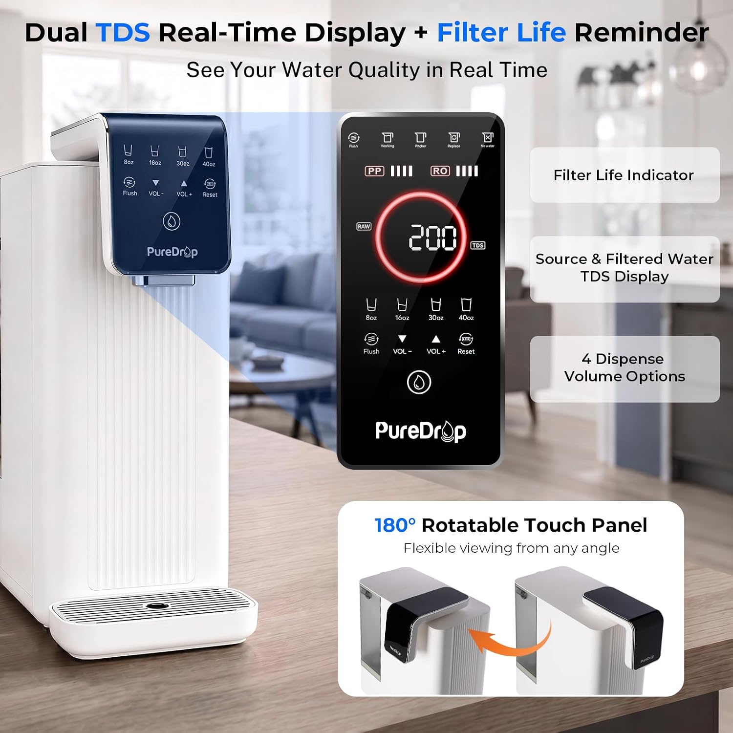 PureDrop PDR-100RCP Faucet-Mount-Filters - View #3