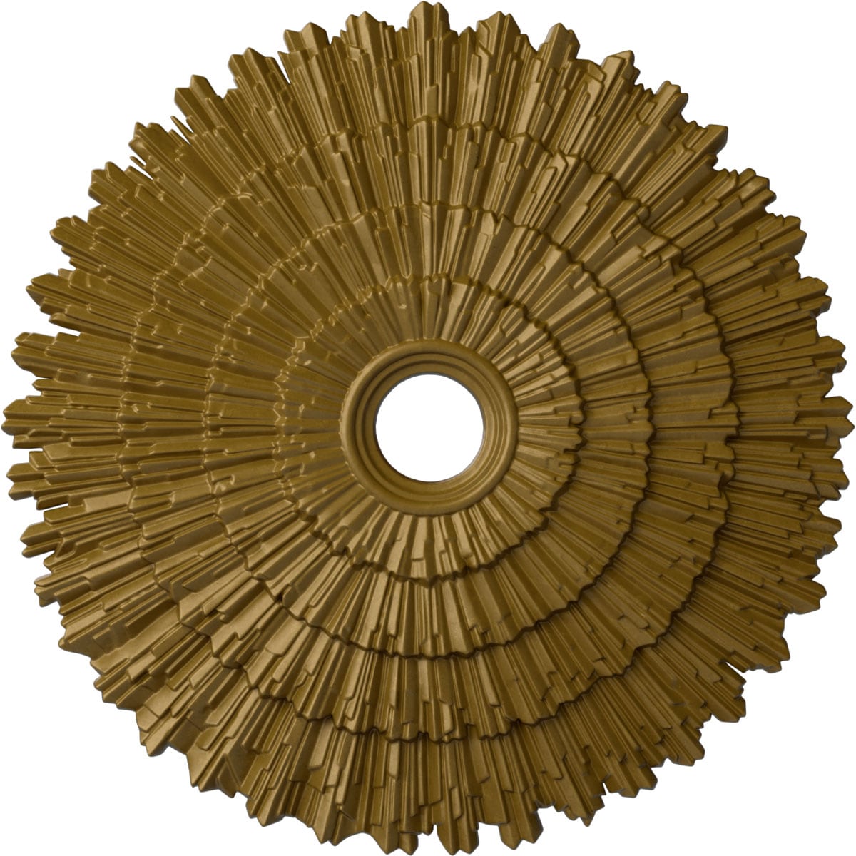 Ekena Millwork CM24ENGLS Eryn 24.75-in W x 24.75-in L Painted Gold Polyurethane Whole Ceiling Medallion