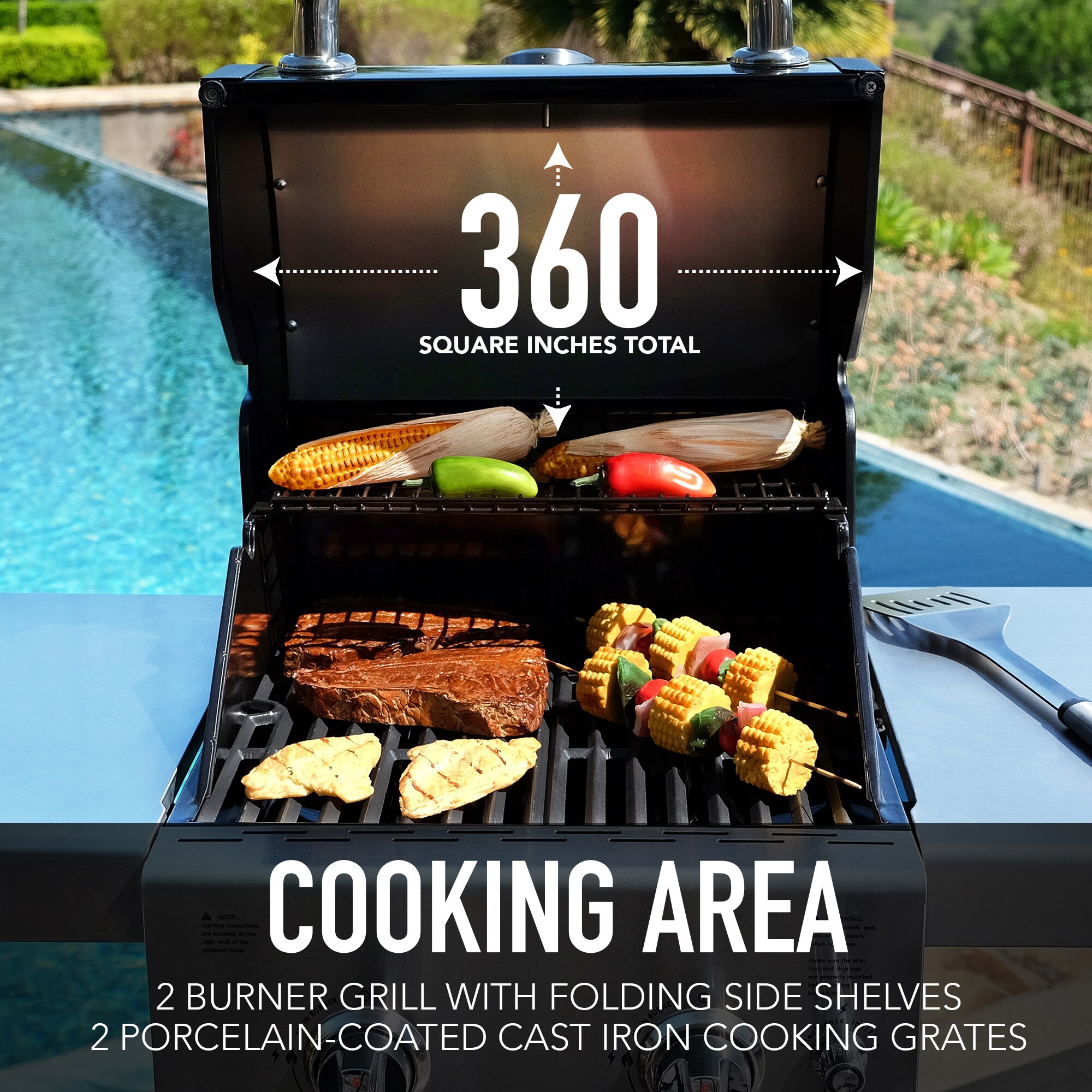 Country Living RNAB09BK77HCF country living enameled cast iron double  burner grill pan, family sized rectagular griddle, durable indoor and  outdoor cookwa