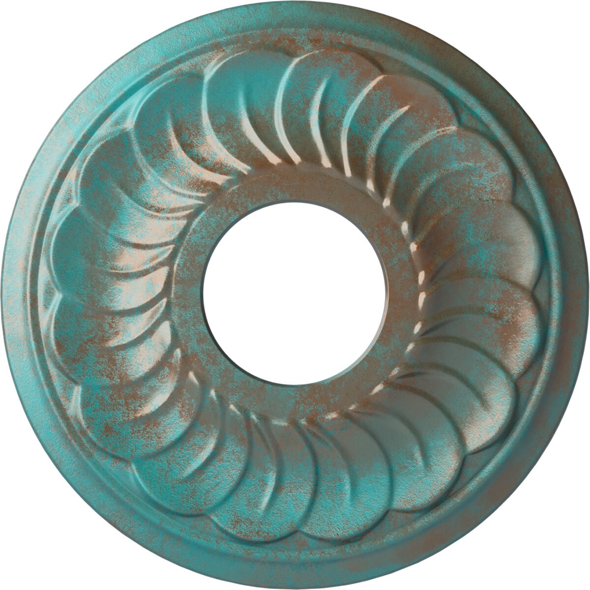 Ekena Millwork CM11BLCGS Blackthorn 11.75-in W x 11.75-in L Painted Copper Green Patina Polyurethane Whole Ceiling Medallion