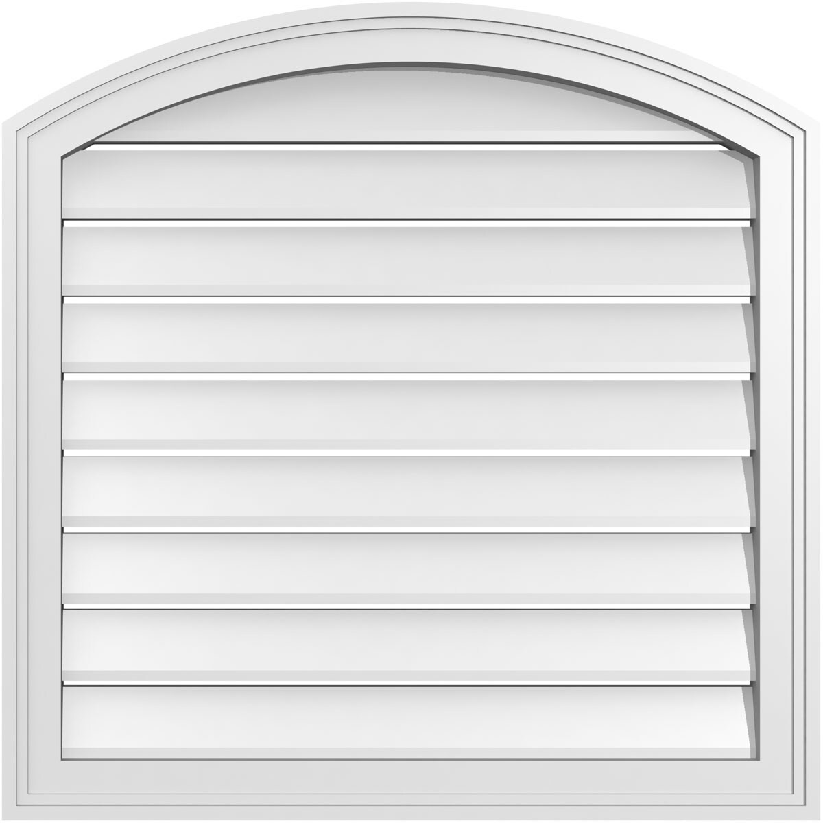 Ekena Millwork GVPAR28X2802SF 28-Inches x 28-Inches Off-white Round top PVC Gable Louver Vent