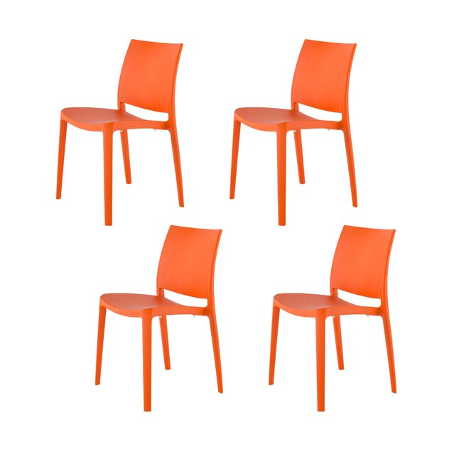 With Solid Seat In The Patio Chairs, Orange Stacking Patio Chairs