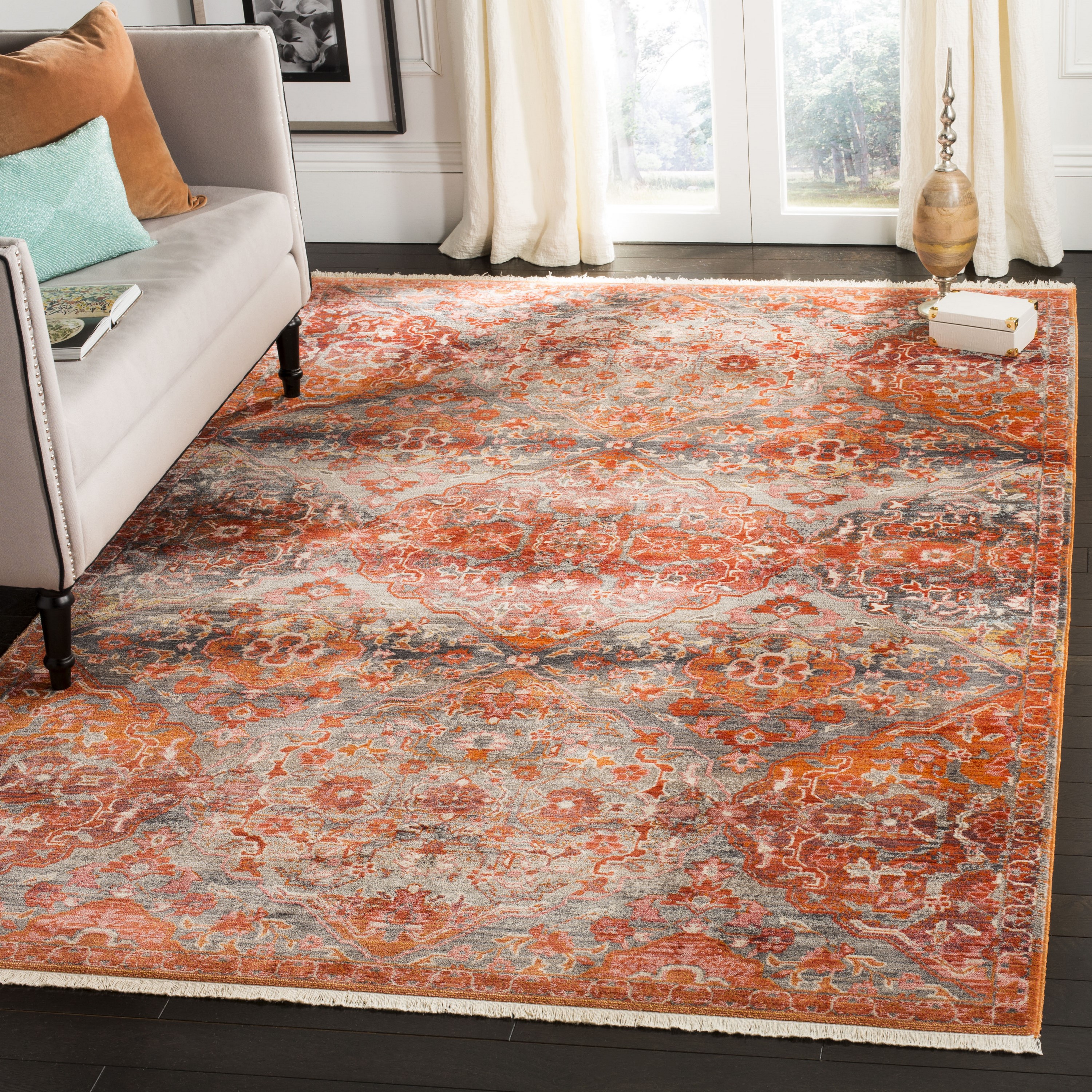 Distressed Antique Persian Overdyed Rug with Modern Rustic