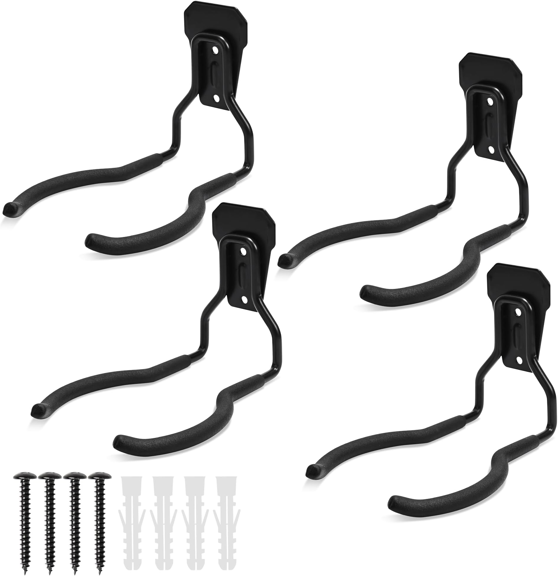 Afoxsos 4 Pack Steel String Trimmer Holder Wall Mount Garage Tool Organizer Hook for Weed Eater Leaf Blower Chainsaw Shovel and Lawn Equipment