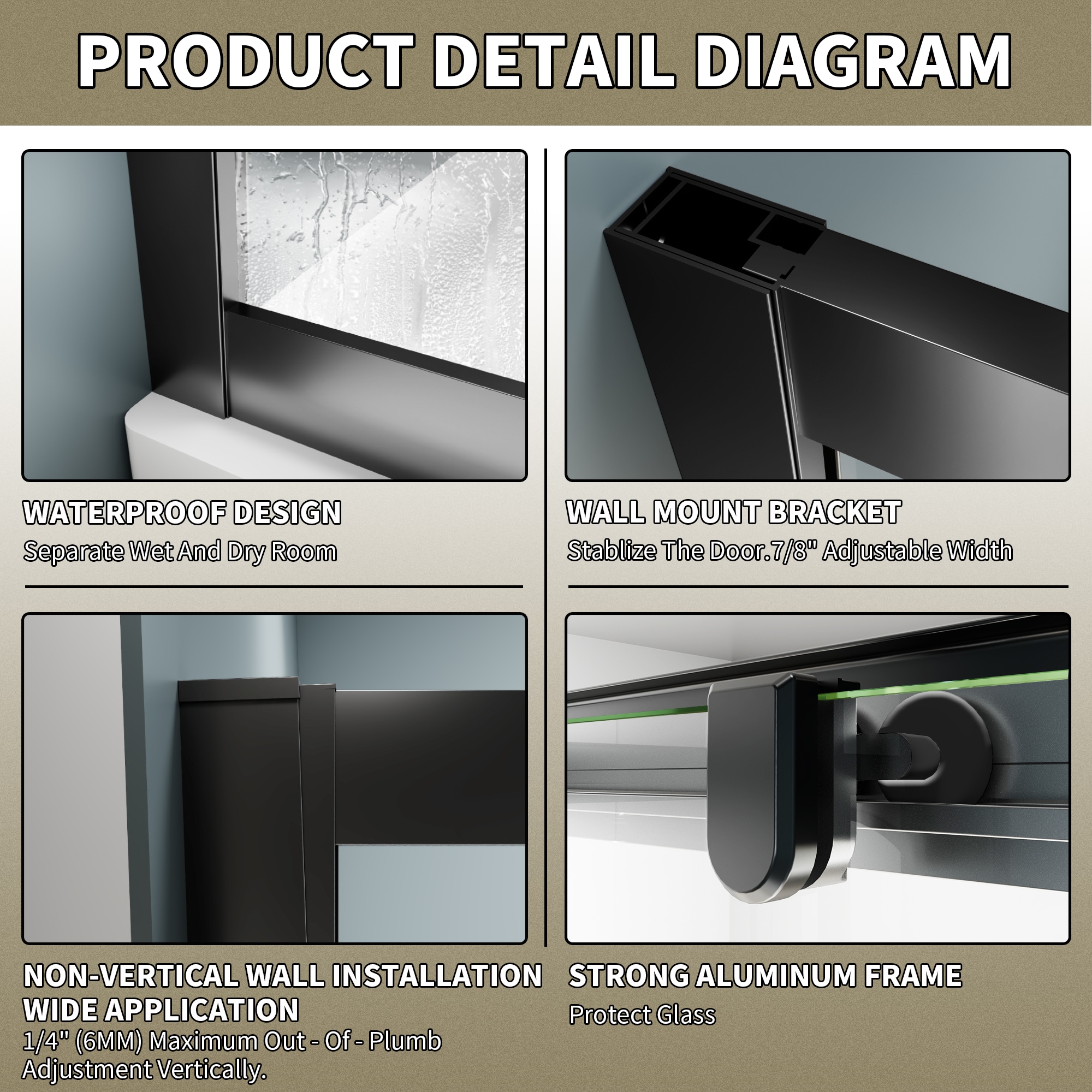 AAZJ JKF-MD01-7230SF2 Shower-Doors - View #6