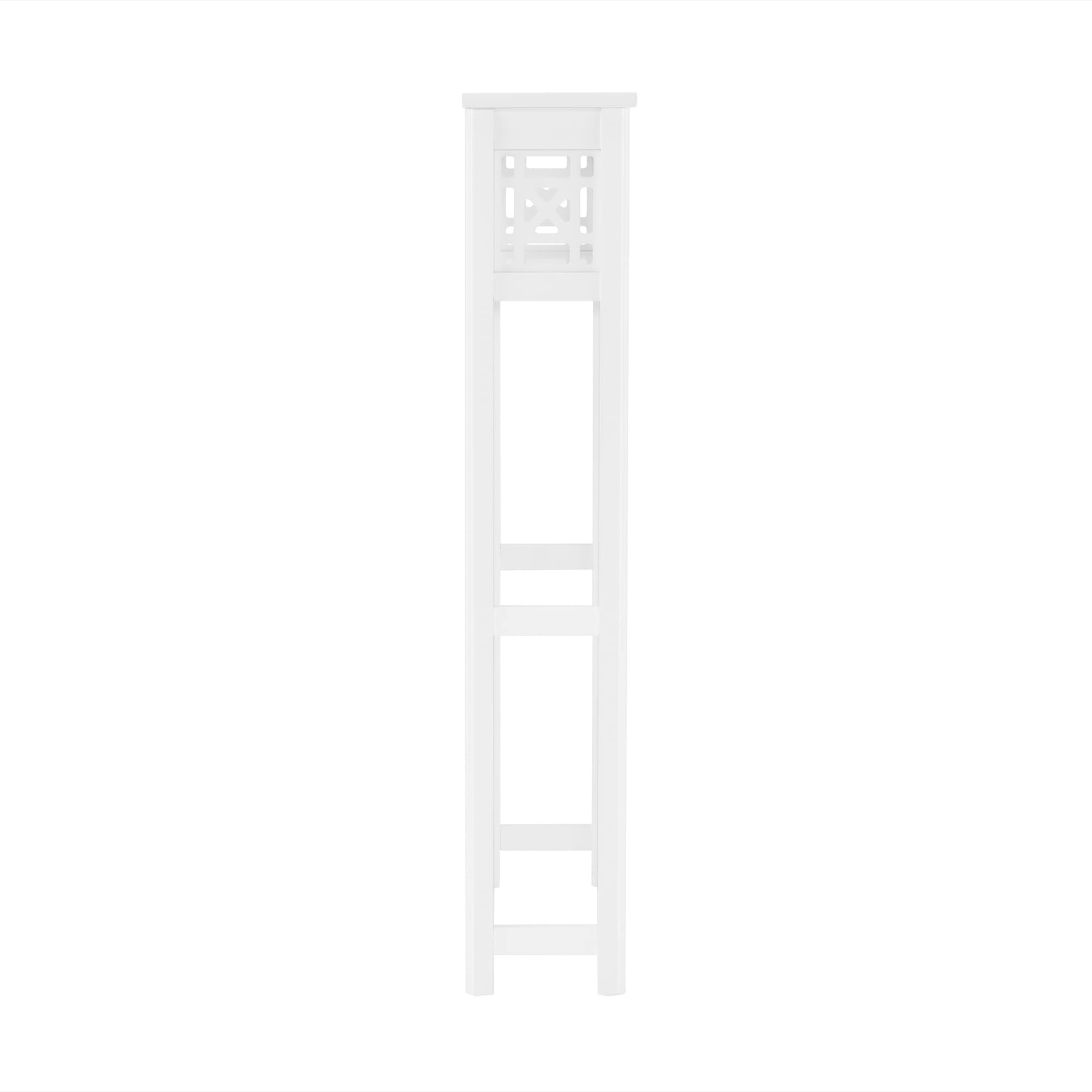 White Wood Adjustable Over-the-Toilet Storage Shelf