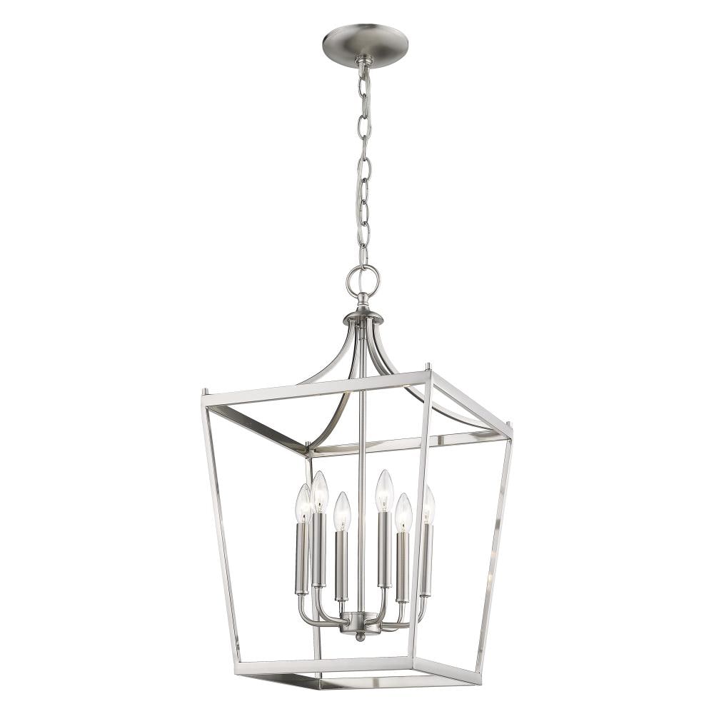 Kennedy Satin Nickel 6-Light Open Cage Chandelier