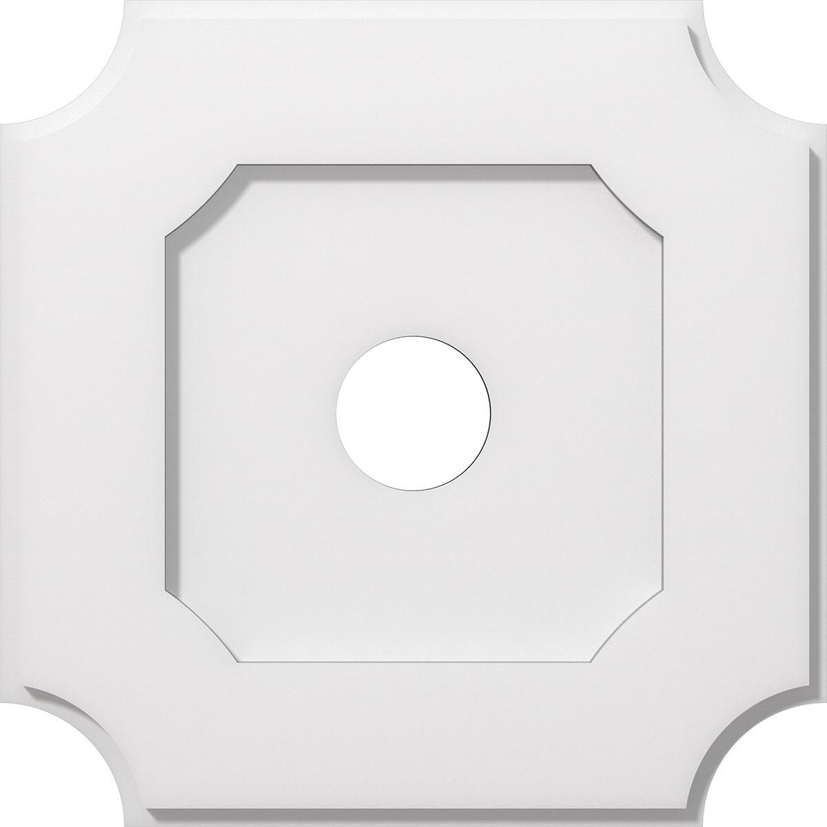 Ekena Millwork CMP16LE-03000 Locke 16-Inches W x 16-Inches L Contemporary White PVC Whole Ceiling Medallion