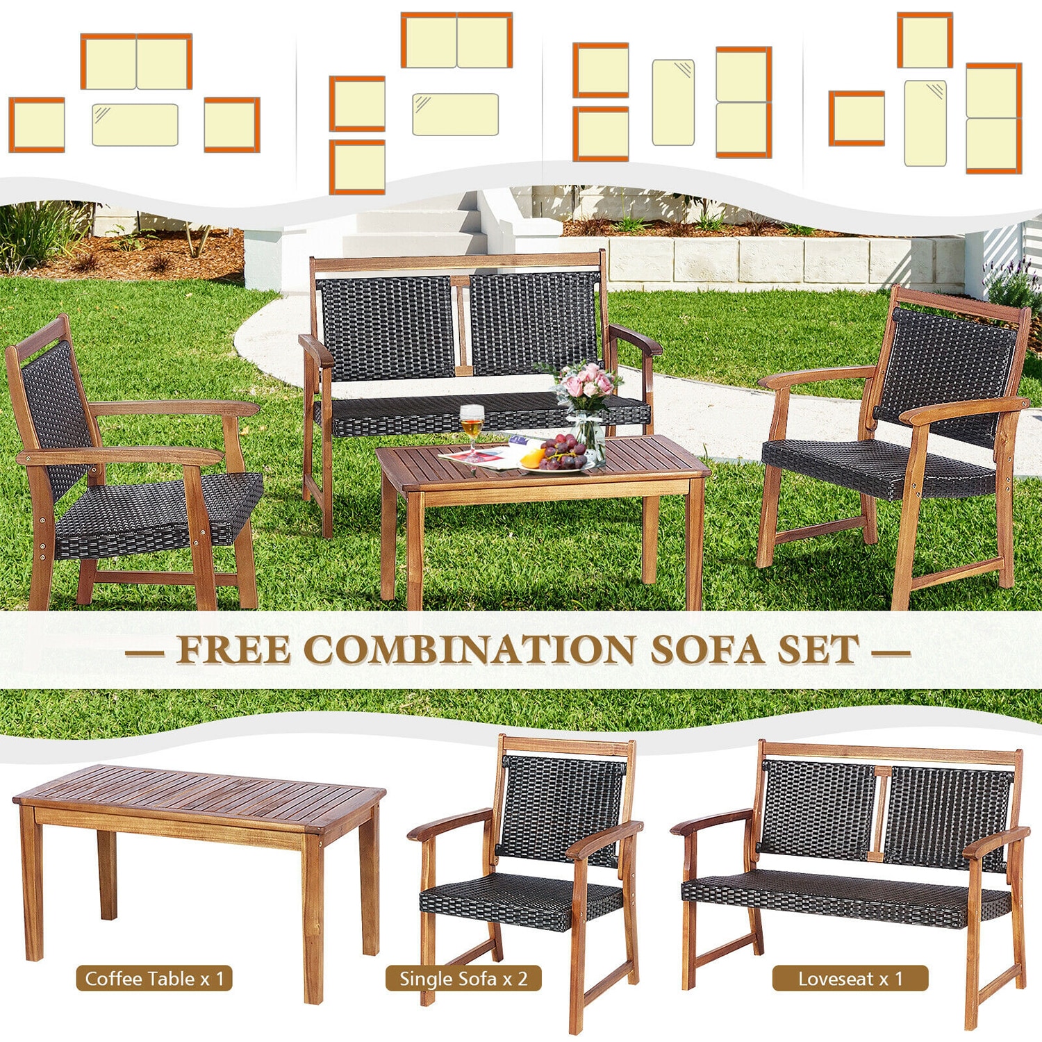 Forclover HYFC-7677 Patio-Conversation-Sets - View #6